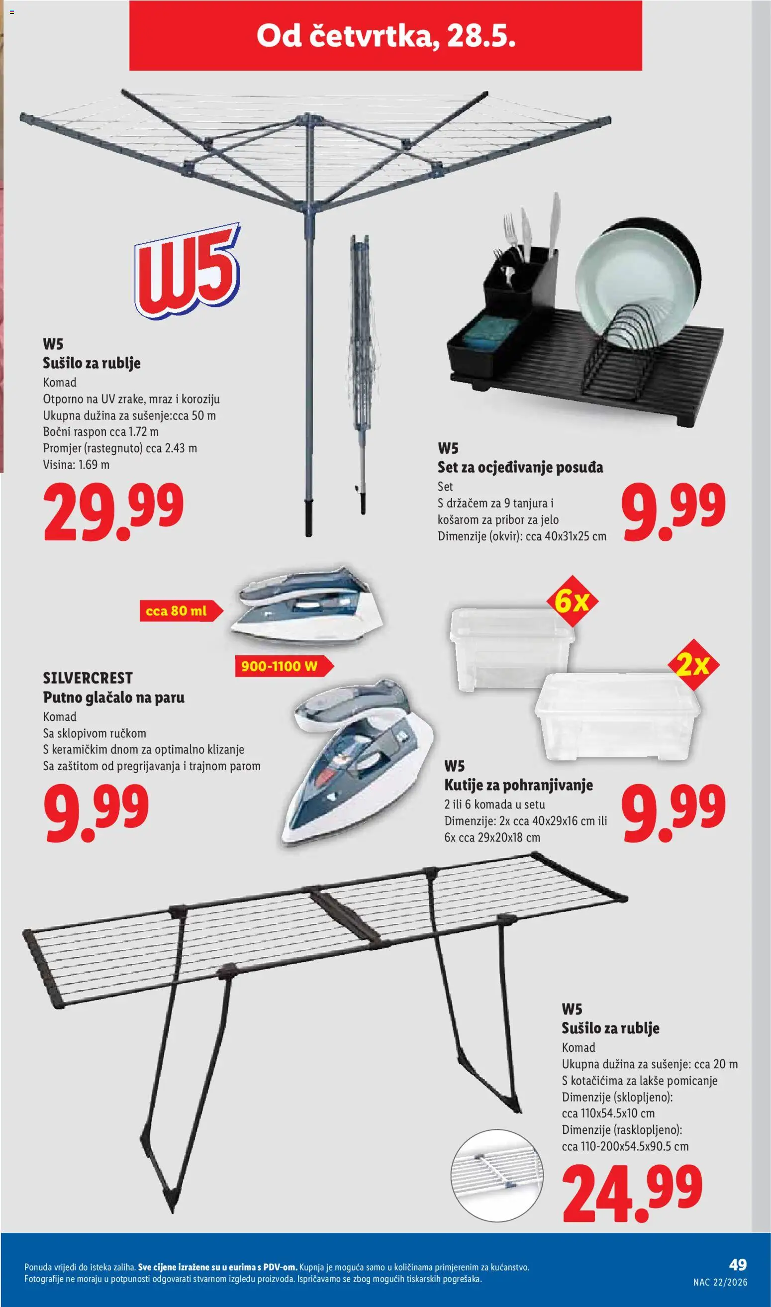 Lidl katalog | vrijedi od 25.05.2026 | Stranica: 49 | Proizvodi: Sušilo za rublje, Pribor za jelo