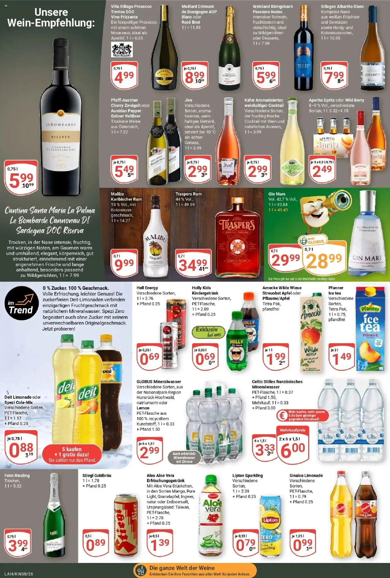 Globus Prospekt Lahnstein (ab 14.09.2026) » Angebote online | Seite: 18 | Produkte: Sinalco, Energy, Limonade, Pfirsich