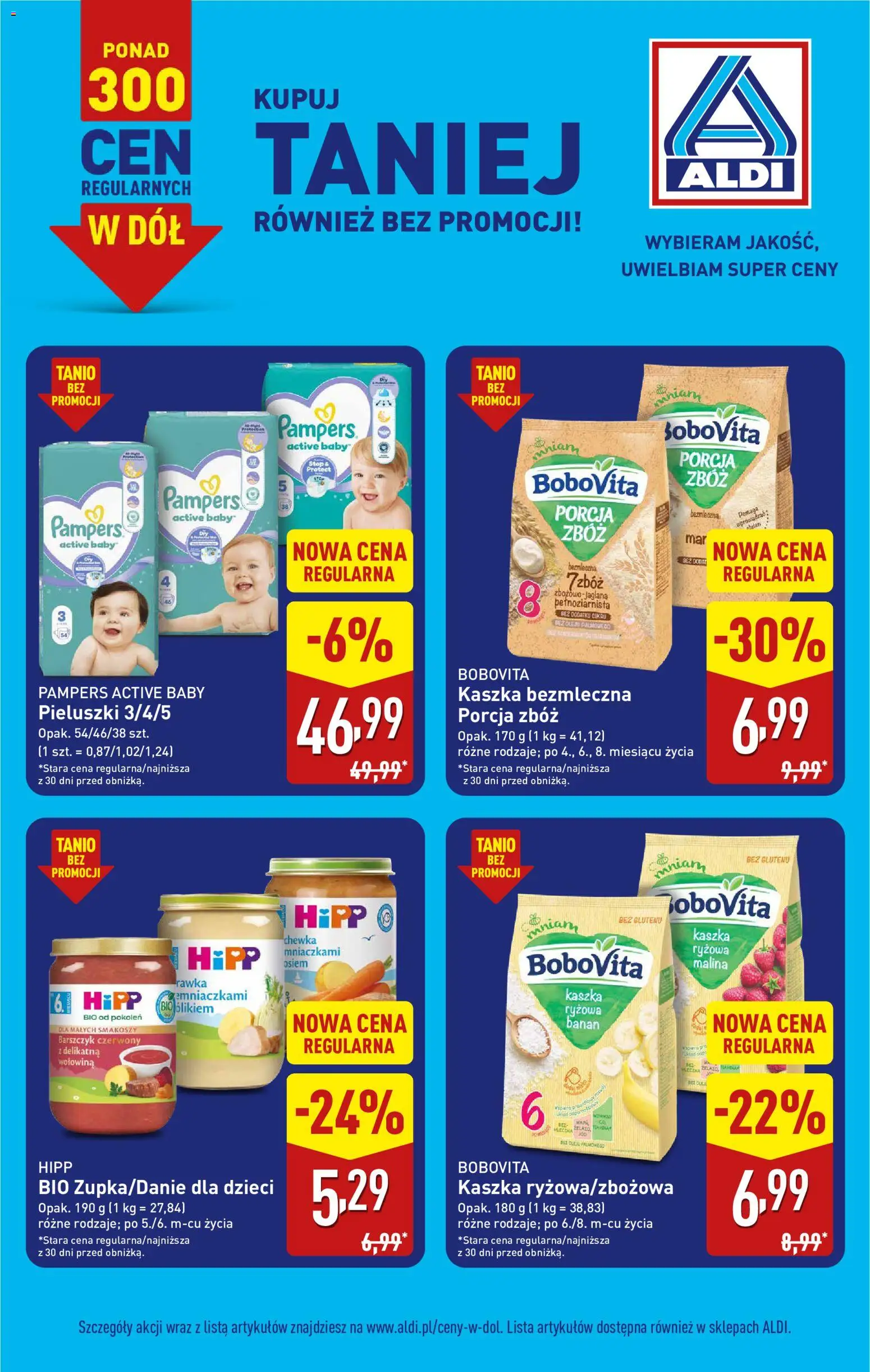 Aldi Polsko leták - Ceny regularne w dół od 14.09.2026 | Strana: 21 | Produkty: Banán, Pampers, Hipp