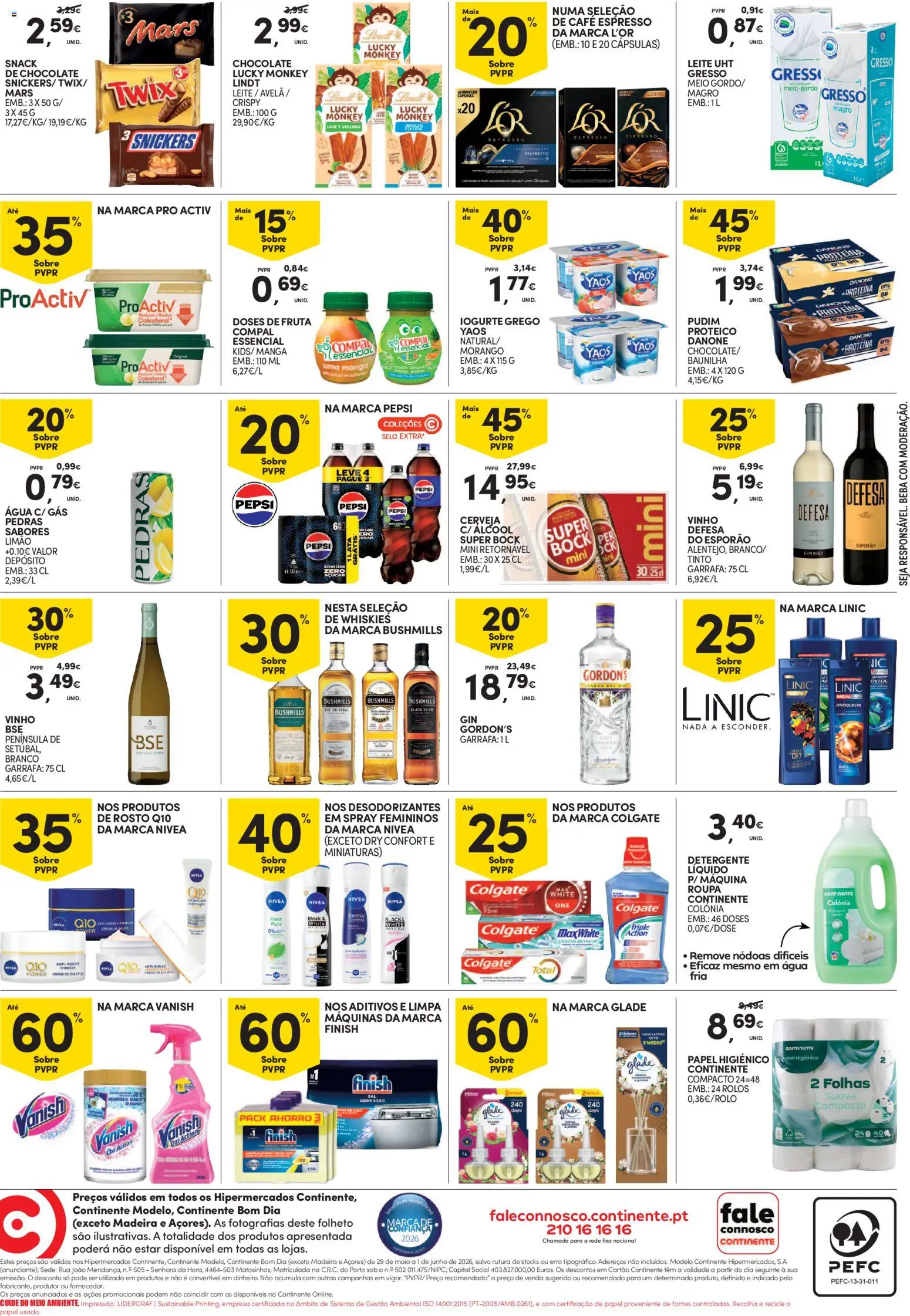Continente Fim de Semana à Continente │ válido de 29.05.2026 | Página: 4 | Produtos: Pudim, Leite, Açúcar, Gin