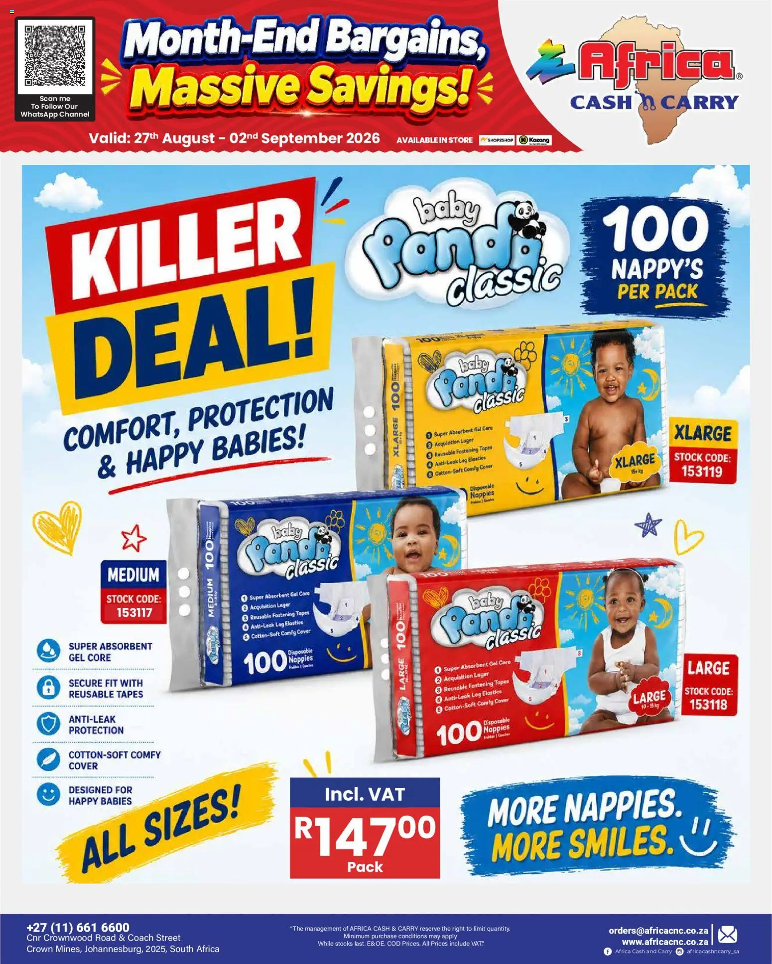 New Africa Cash & Carry catalogue – valid from 27/08/2026 | Page: 12 | Products: Cover, Stock, Nappies