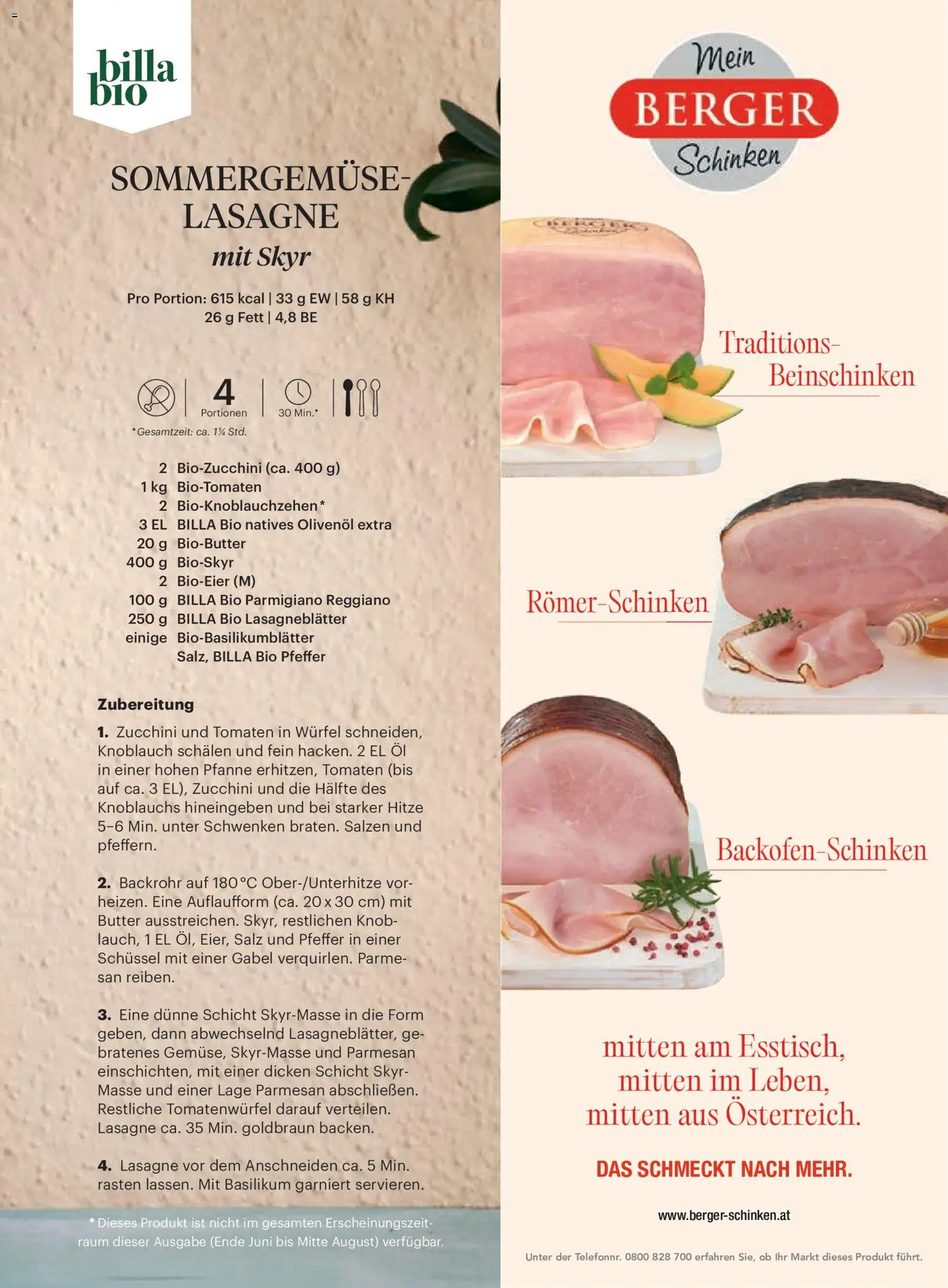 Billa AT akciós ujság - amely érvényes a következő dátumtól: 01.07.2026 | Oldal: 113 | Termékek: Lasagne