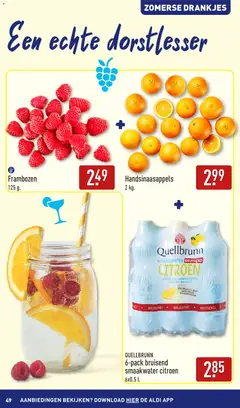 Aldi folder - Buiten eten - Voorbeeld van een folder van Aldi, geldig van 27.04.2026 | Pagina: 49 | Producten: Citroen, Mineraalwater, Frambozen