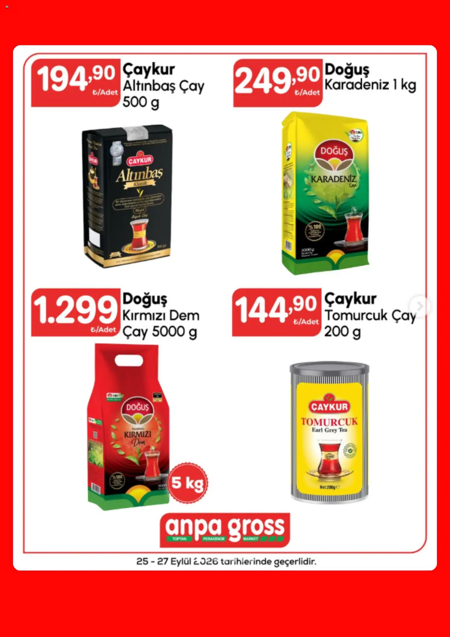 Anpa Gross Katalog - 25 Eylül 2026 tarihinden itibaren geçerlidir | Sayfa: 23 | Ürünler: Çay