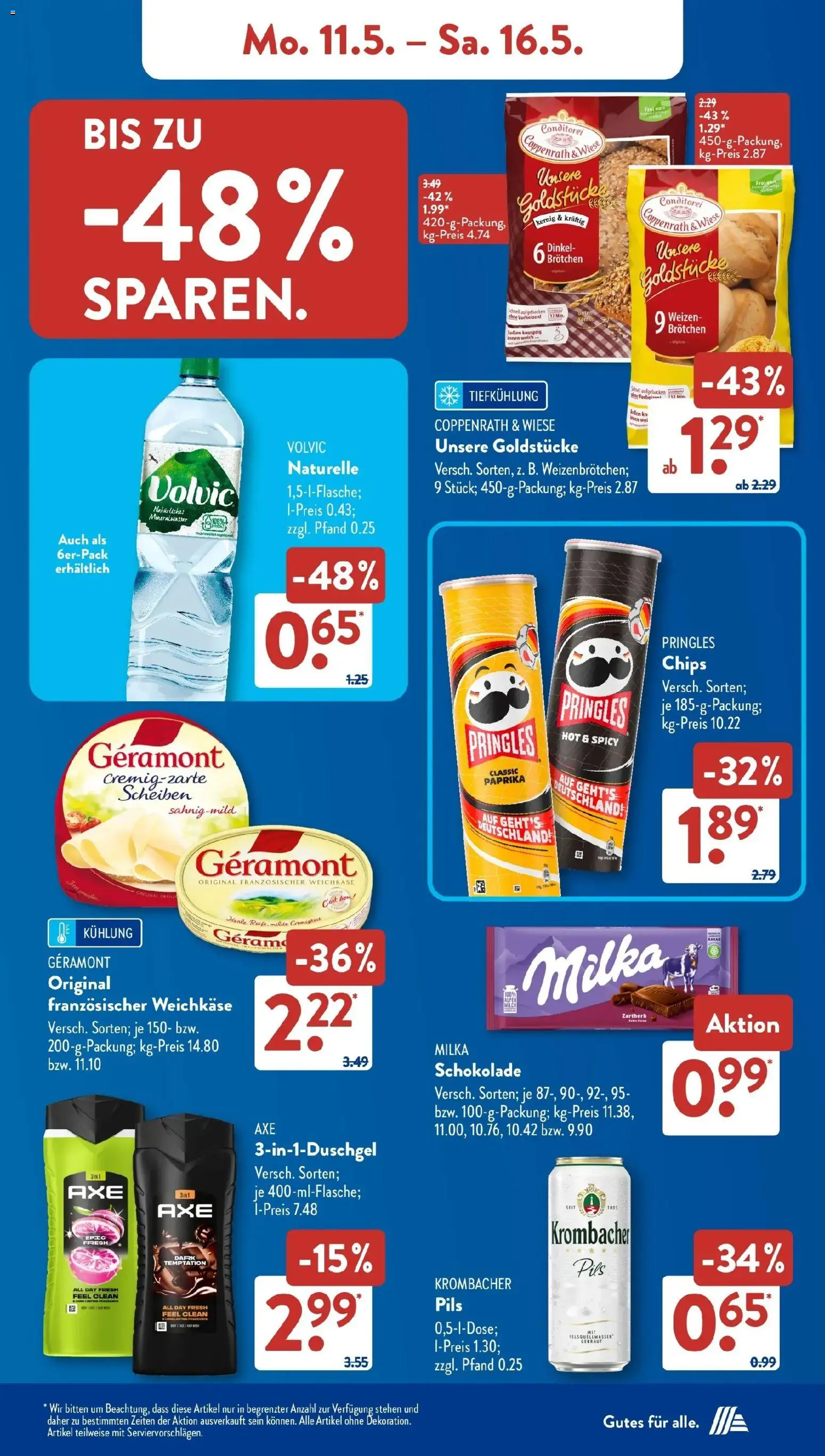 Aldi Süd Wochenangebote – gültig ab 10.05.2026 | Seite: 10 | Produkte: Mineralwasser, Krombacher, Chips, Volvic