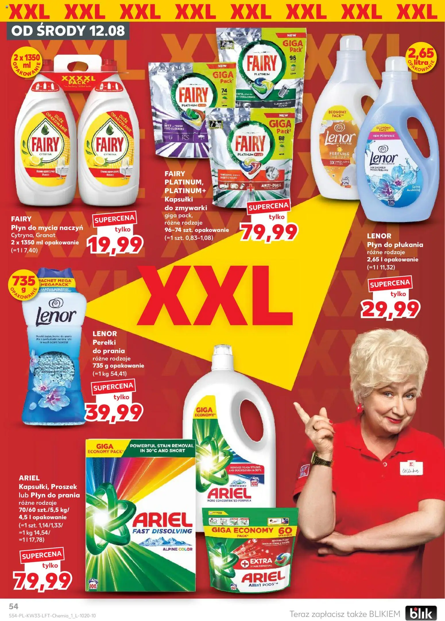 Kaufland gazetka od 12.08.2026 | Strona: 54 | Produkty: Płyn do płukania, Kapsułki, Ariel, Fairy