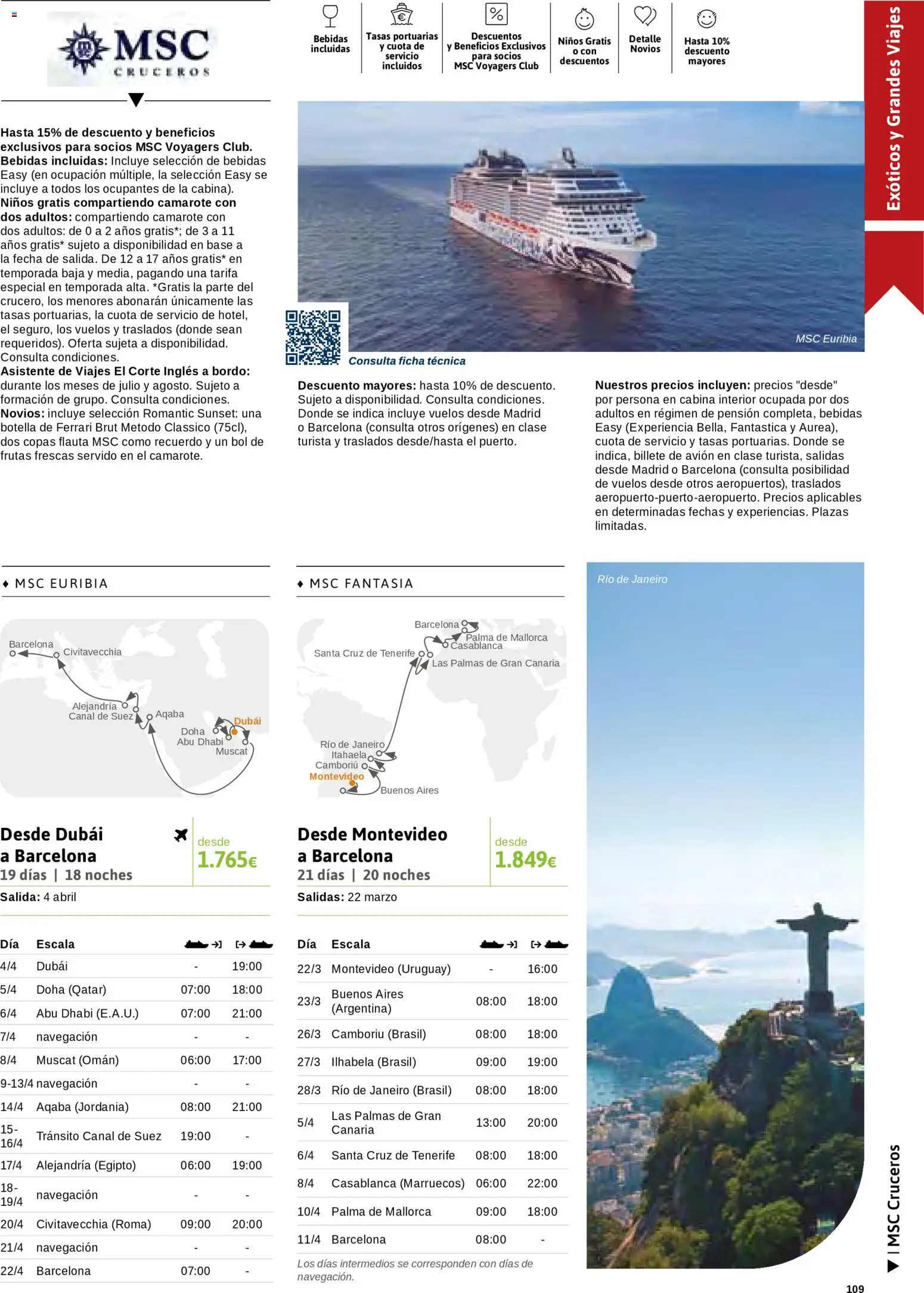 Viajes El Corte Inglés Cruceros marítimos │ válido desde el 01/01/2026 | Página: 110 | Productos: Bebidas, Navegación