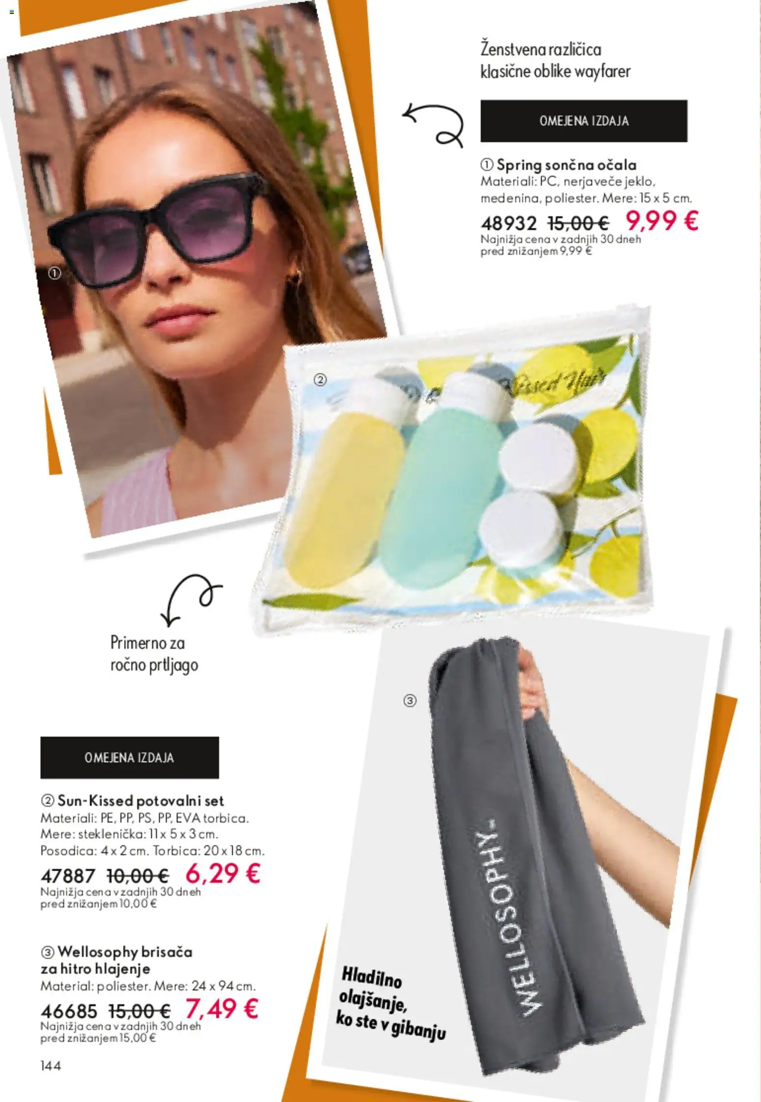 Novi Oriflame katalog ponudbe – veljaven od 13.05.2026 | Stran: 143 | Izdelki: Brisača, Sončna očala, Torbica, Ocala