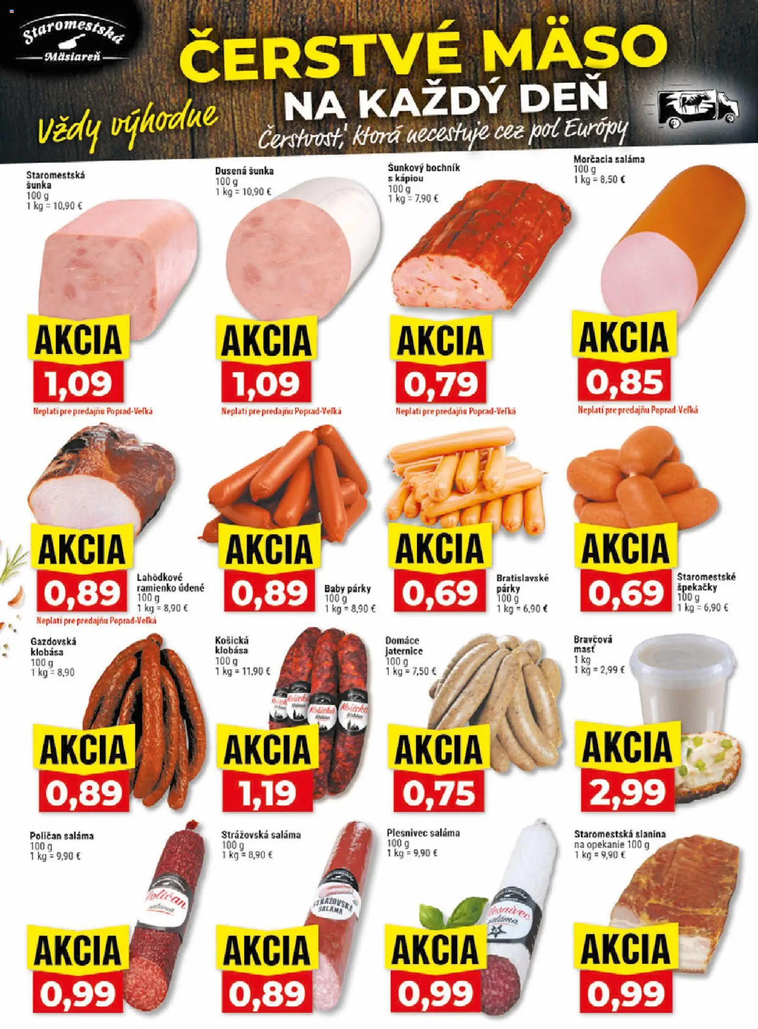 Nové Klas akcie – leták je platný od 14.09.2026 | Strana: 6 | Produkty: Šunka, Slanina, Klobása, Párky