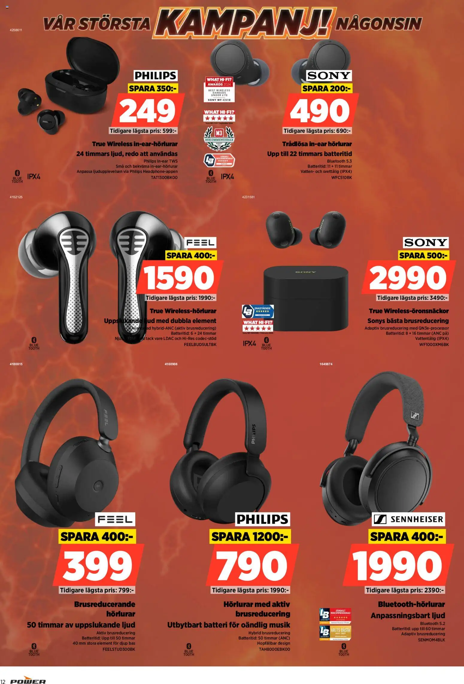 Power reklamblad aktuell från 31/08/2026 | Sida: 12 | Produkter: Batteri, Vatten, Hörlurar