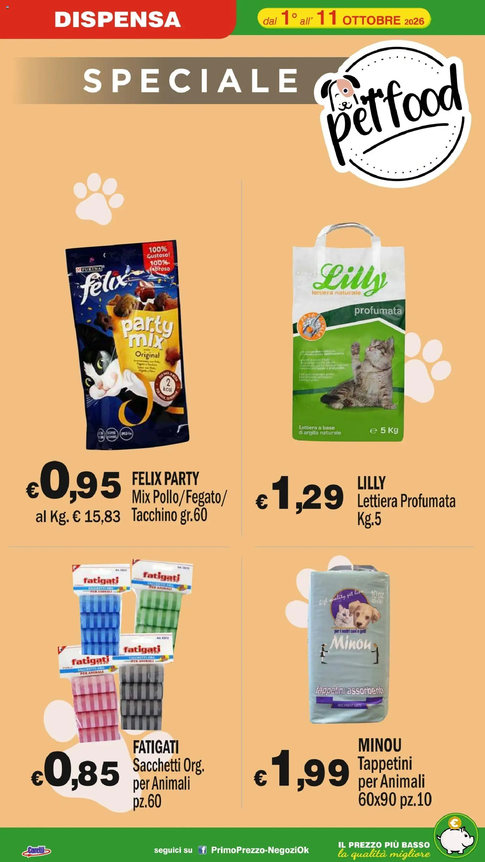 Volantino Primo Prezzo del 01/10/2026 | Pagina: 17 | Prodotti: Tacchino, Racchette, Basso, Assorbenti