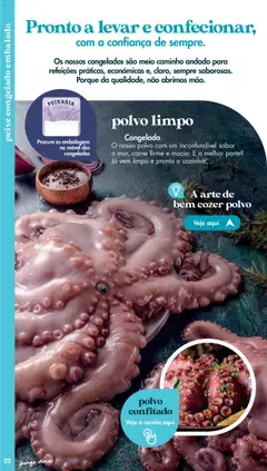 Pré-visualização polvo confitado, Polvo confitado. válido de 20/05/2025 | Página: 22 | Produtos: Polvo, Peixe, Carne