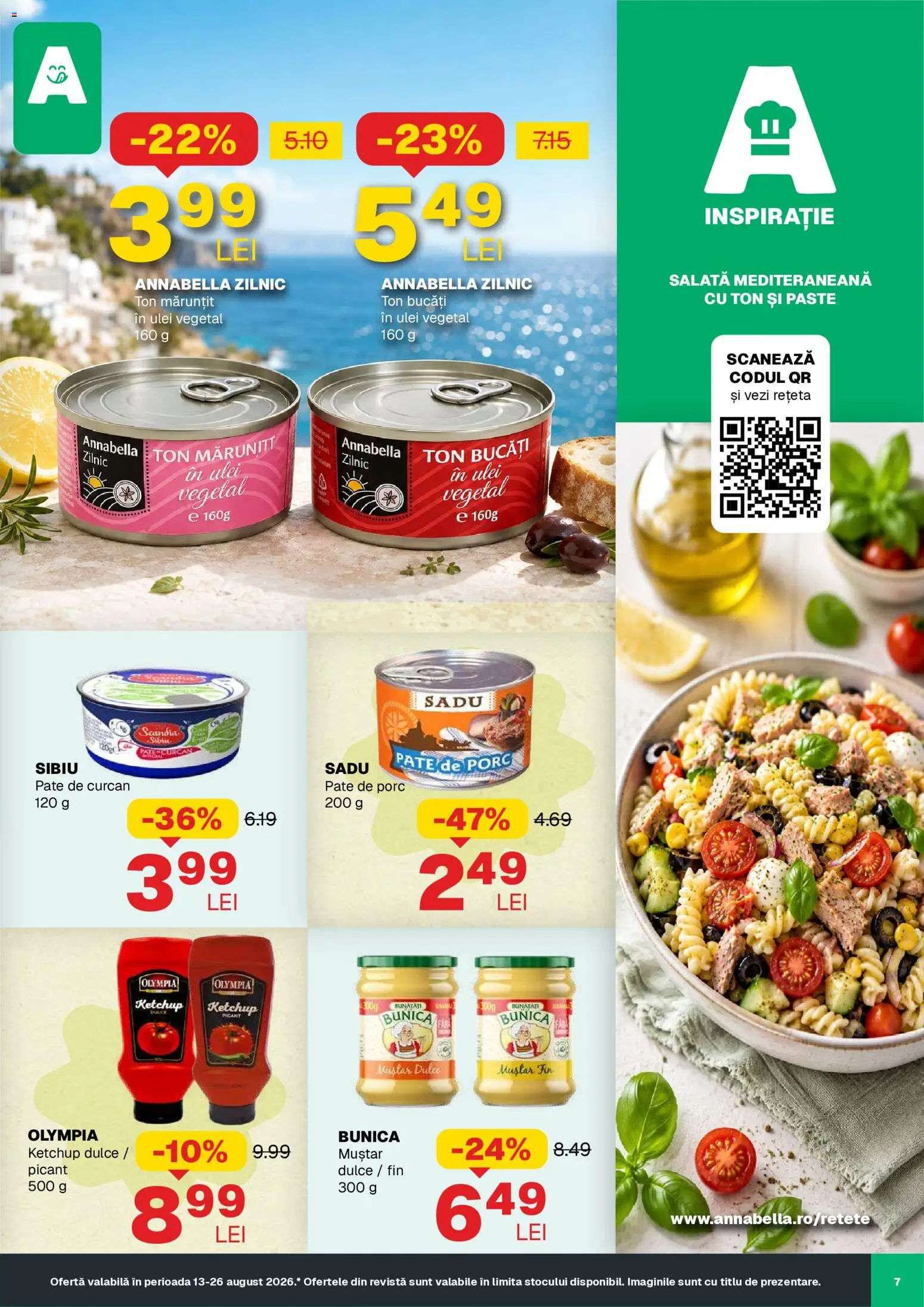 Noul catalog Annabella – valabil de la 13.08.2026 | Pagină: 7 | Produse: Pate, Ulei, Paste, Ketchup