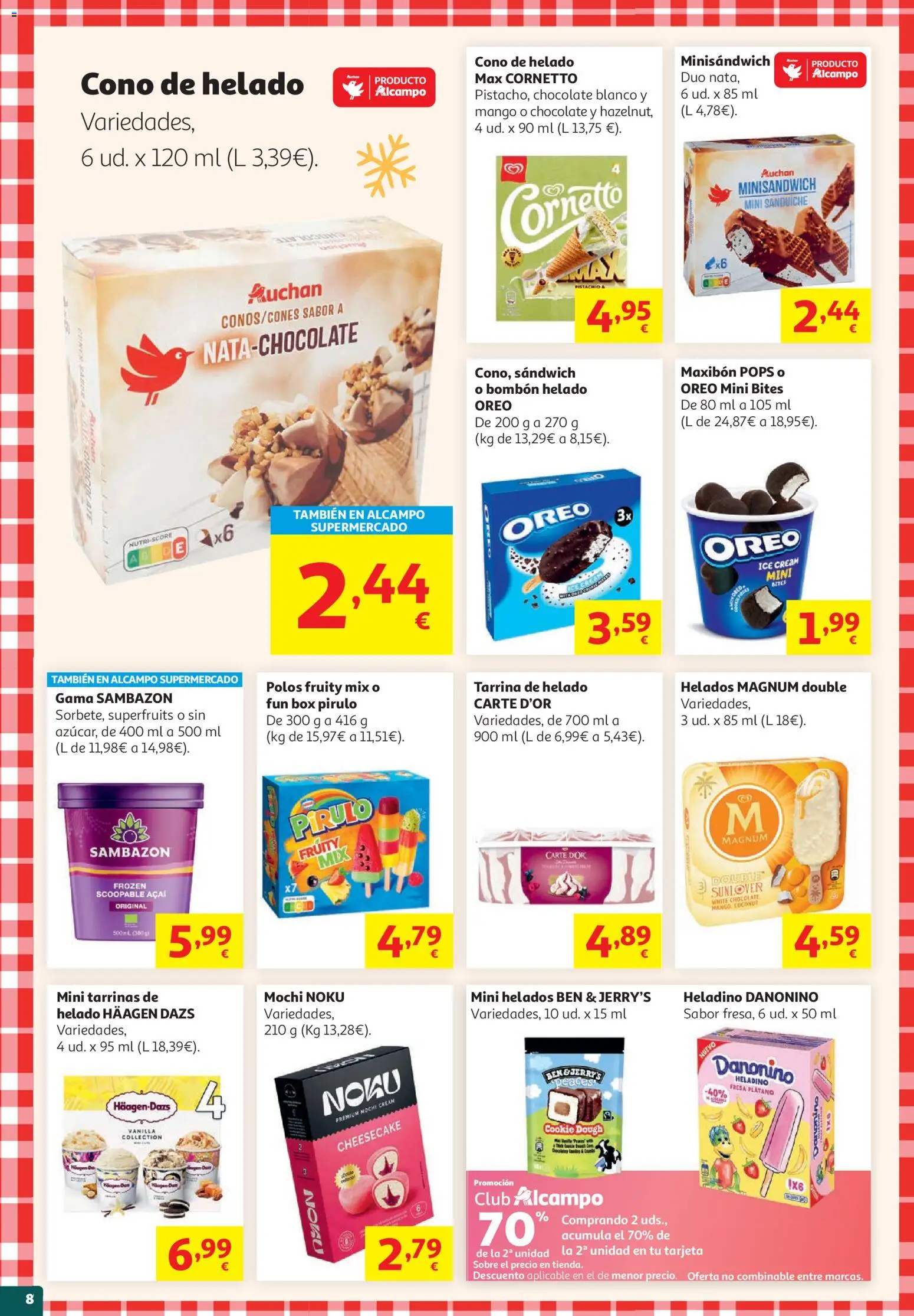 Alcampo HG Unico Mad │ válido desde el 19.05.2026 | Página: 8 | Productos: Chocolate, Helado, Ρούτερ