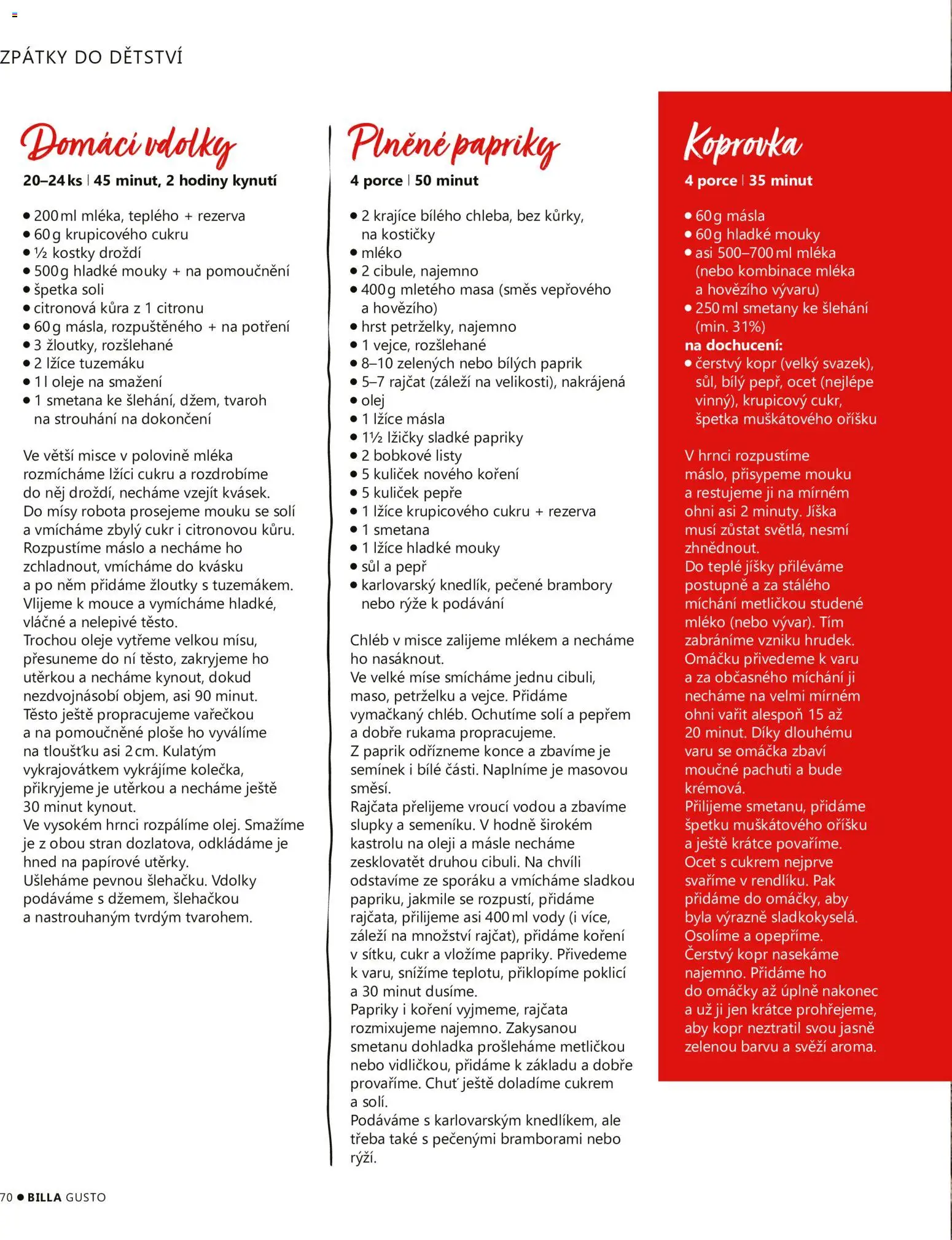 Billa leták - Gusto: Léto 2026 od 01.06.2026 | Strana: 70 | Produkty: Rajčata, Rýže, Kostky, Těsto