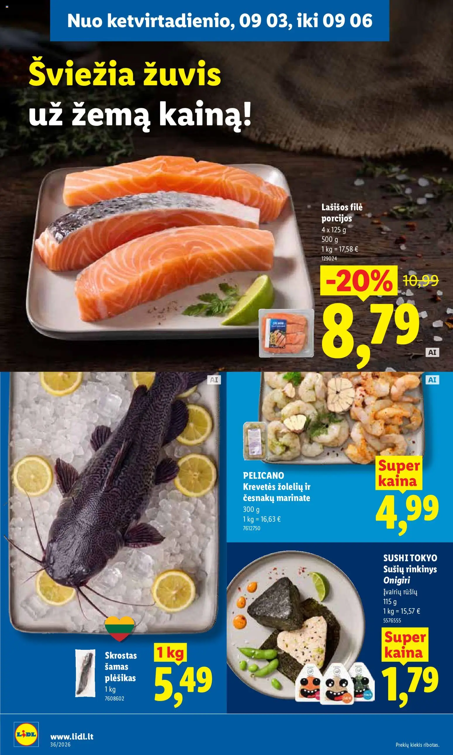 LIDL akcijos nuo 2026.08.31 | Puslapis: 42 | Prekių: Lašišos, Žuvis