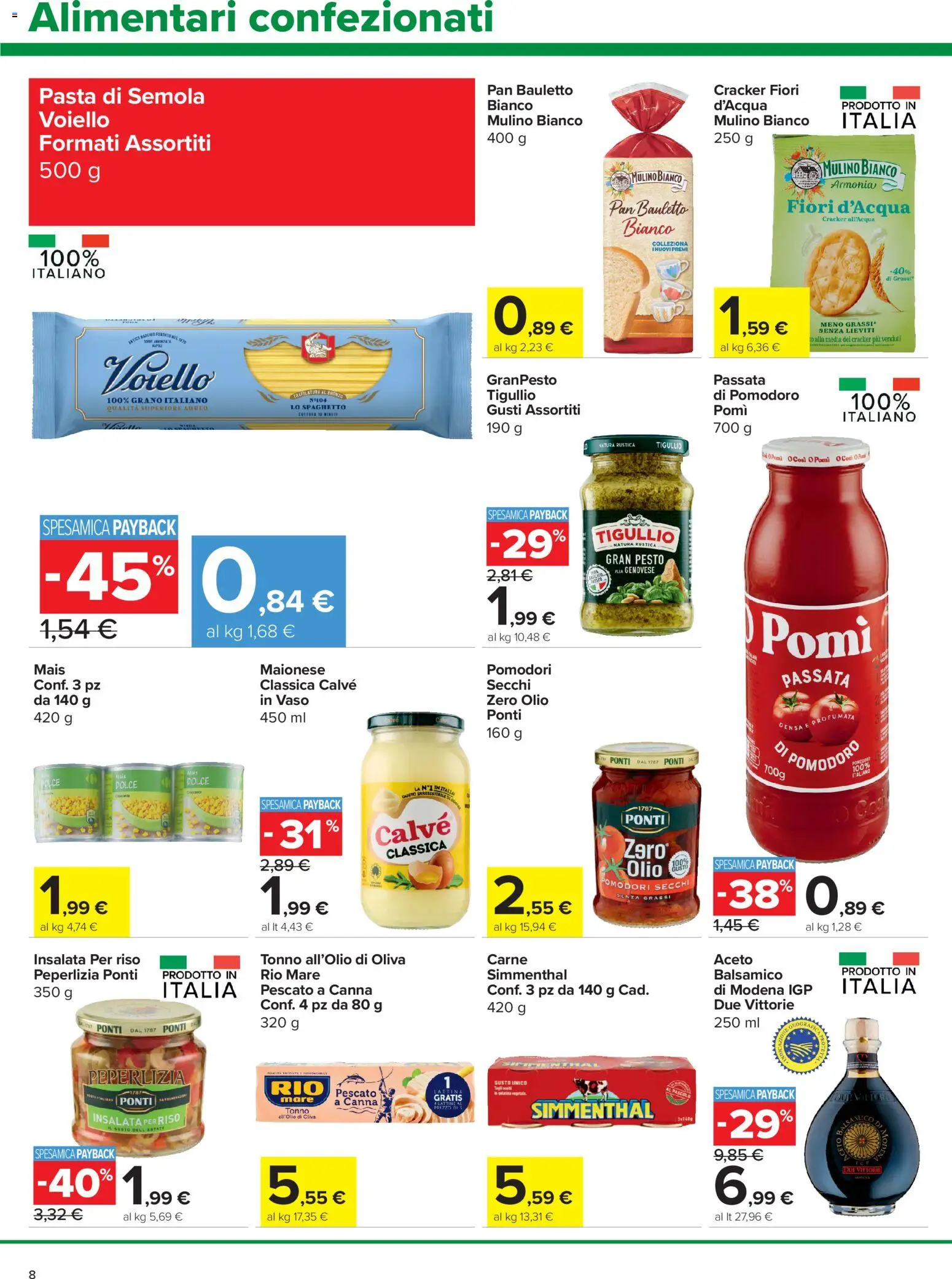 Volantino Carrefour del 18.06.2026 | Pagina: 8 | Prodotti: Riso, Pasta, Tonno, Pomodori secchi