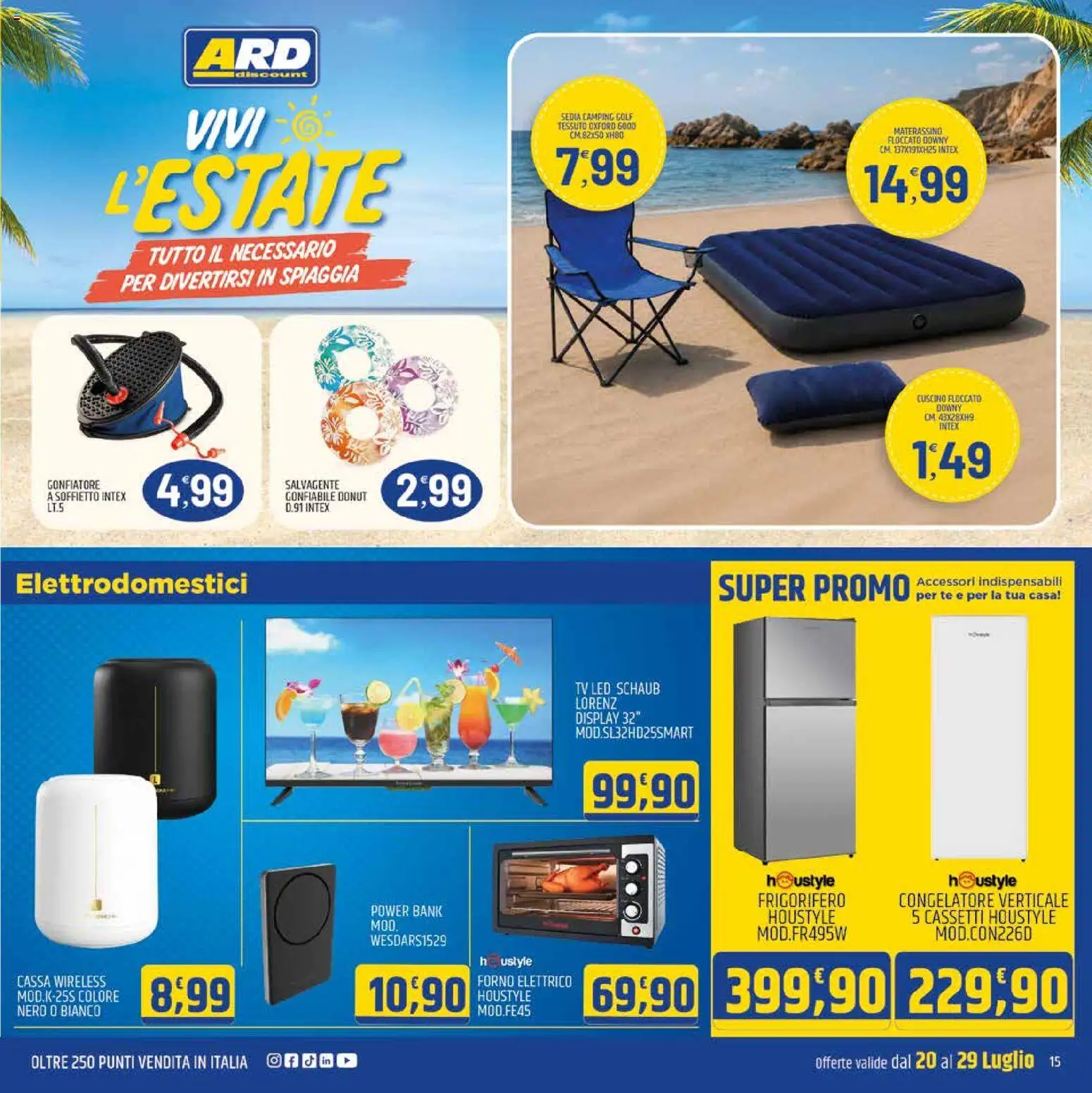 Volantino ARD Discount del 20/07/2026 | Pagina: 23 | Prodotti: TV, Congelatore, Sedia, Forno elettrico