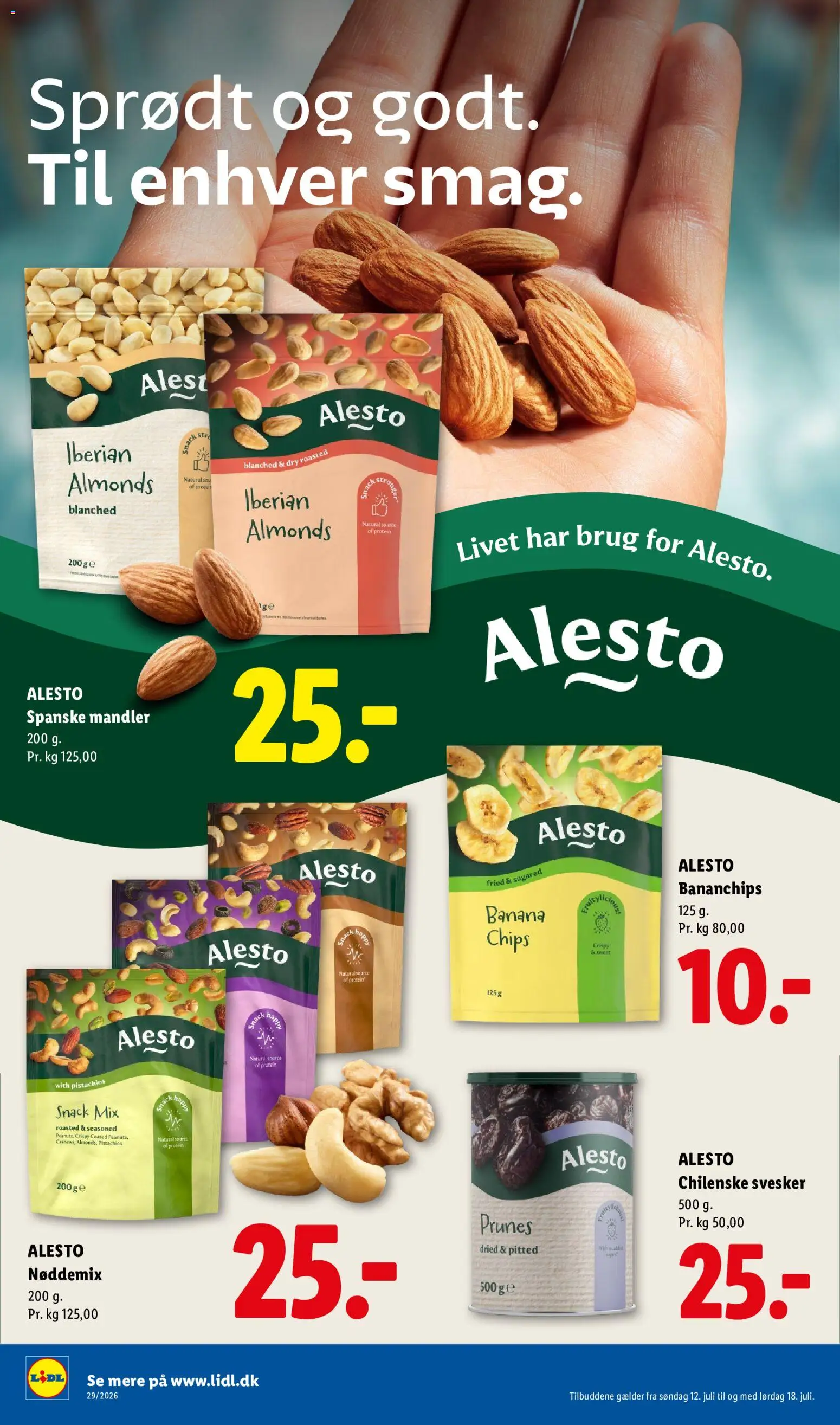 Lidl tilbudsavis – gyldig fra 12/07/2026 | Side: 9 | Produkter: Chips, Mandler, Svesker, Bananchips