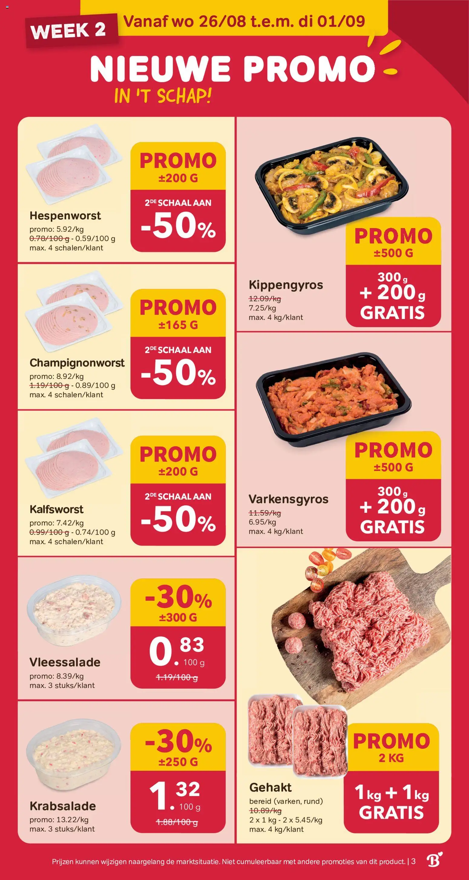 {H1} | Pagina: 3 | Producten: Gehakt, Schaal