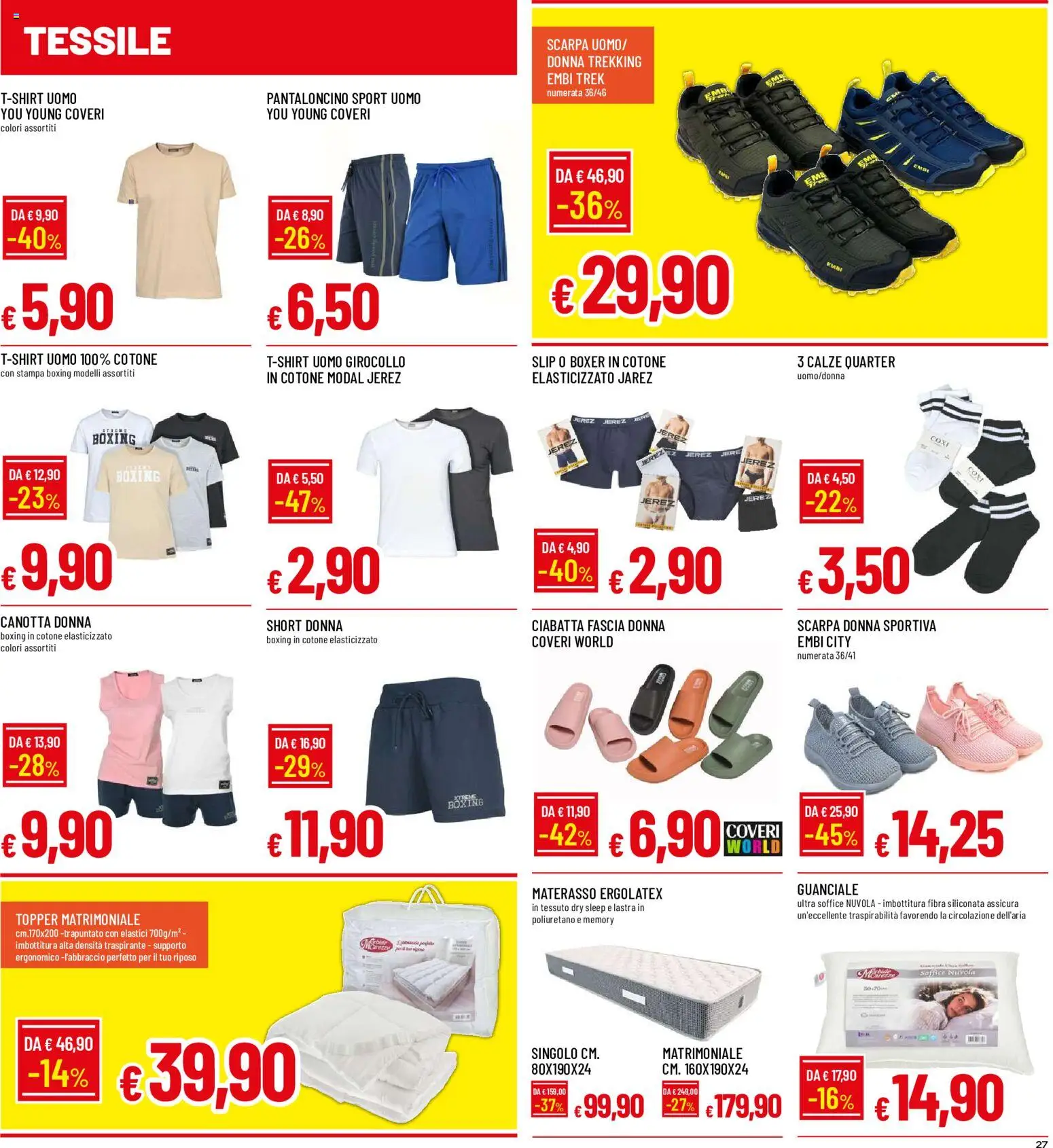 Volantino Galassia del 06/08/2026 | Pagina: 27 | Prodotti: Canotta, Slip, Boxer, Guanciale