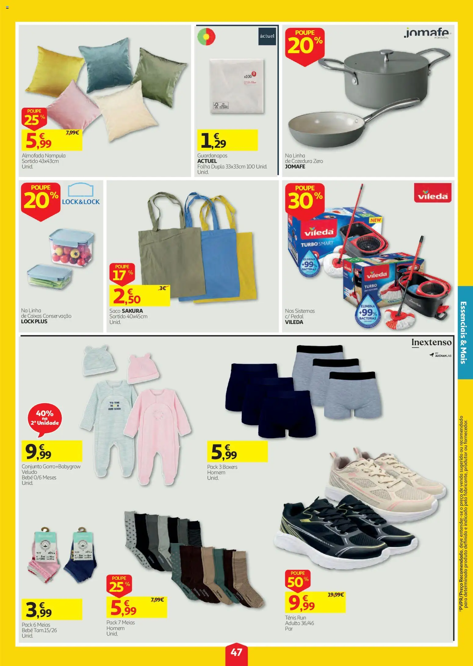 Auchan folheto │ válido de 01/10/2026 | Página: 47 | Produtos: Saco, Guardanapos, Almofada, Meias