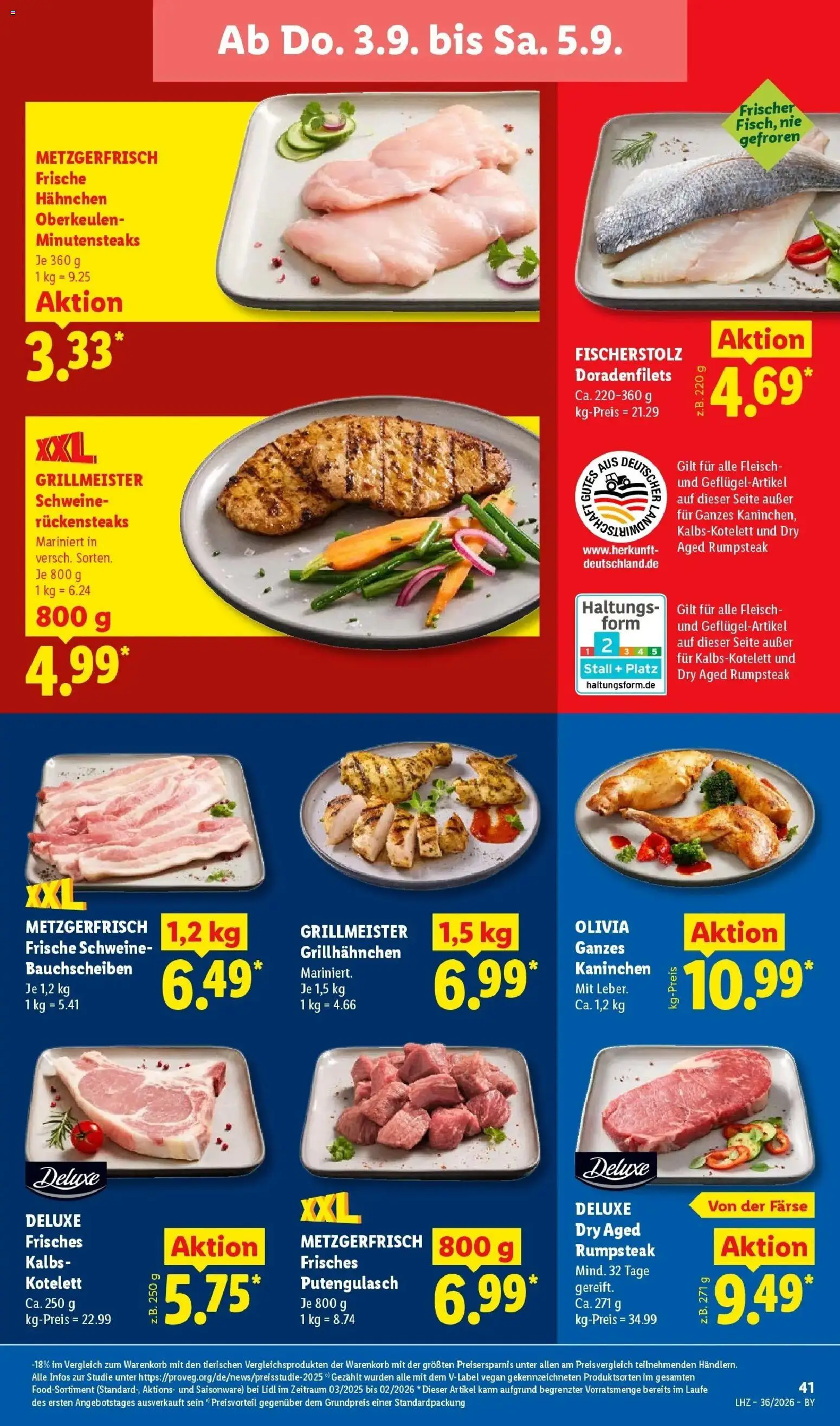 Lidl Prospekt Hof-innenstadt (ab 31.08.2026) zum Blättern » Angebote | Seite: 65 | Produkte: Rumpsteak, Hahnchen, Kaninchen, Steak