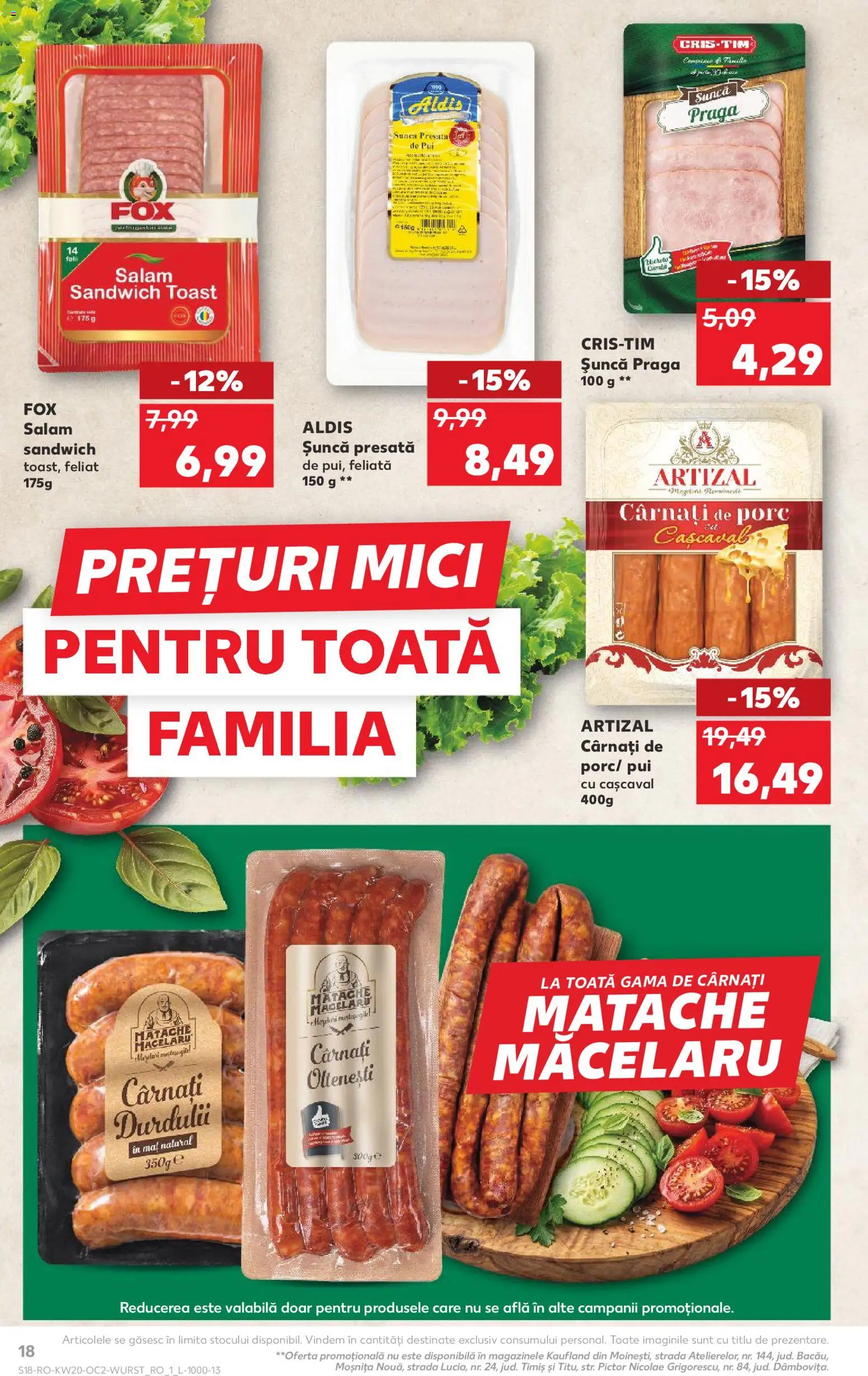Noul catalog Kaufland – valabil de la 13.05.2026 | Pagină: 18 | Produse: Hacıyatmaz Kedi Oyuncağı, Cașcaval, Mici, Salam
