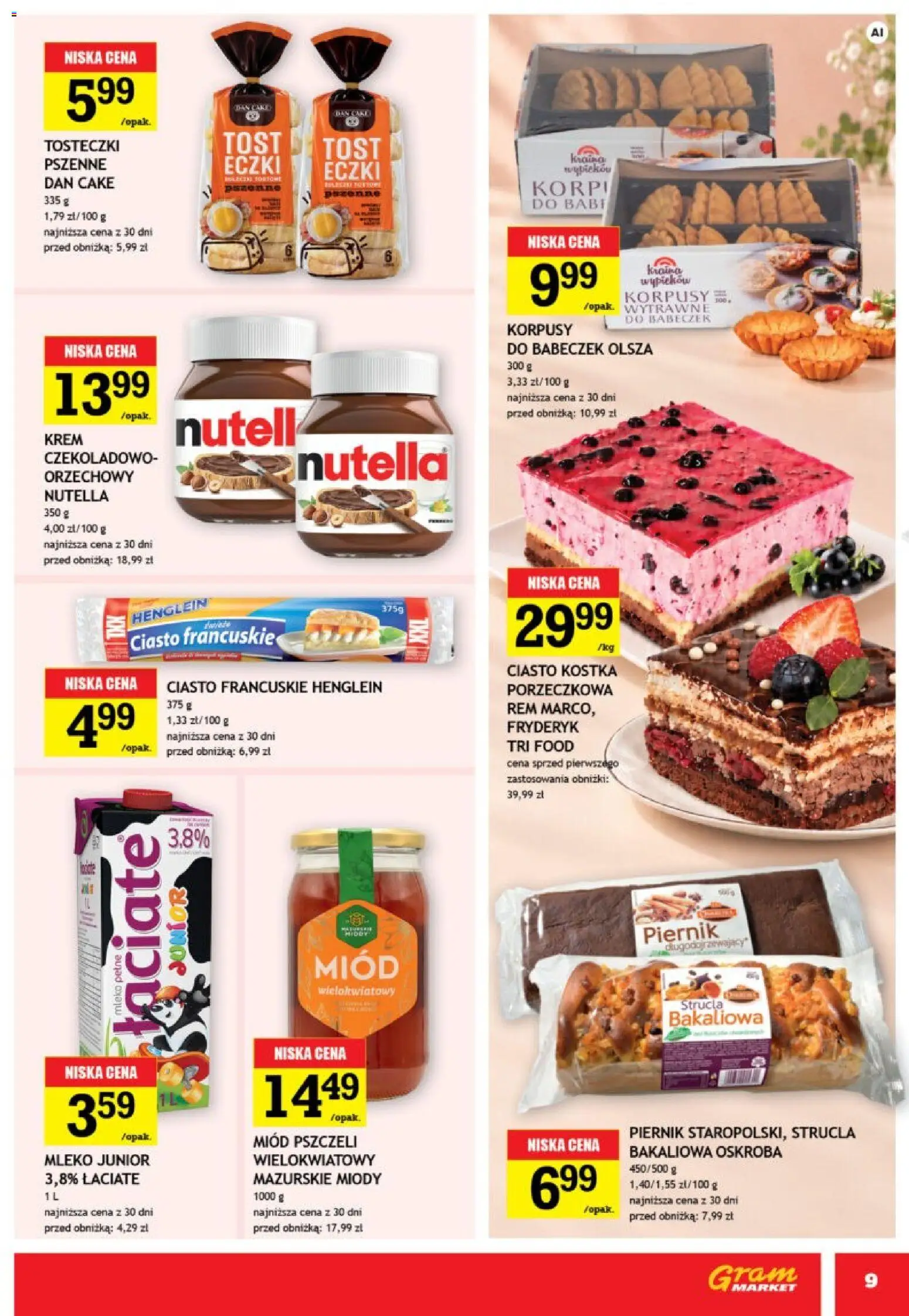 Gram Market gazetka od 28.10.2026 | Strona: 9 | Produkty: Nutella, Ciasto francuskie, Ciasto, Krem