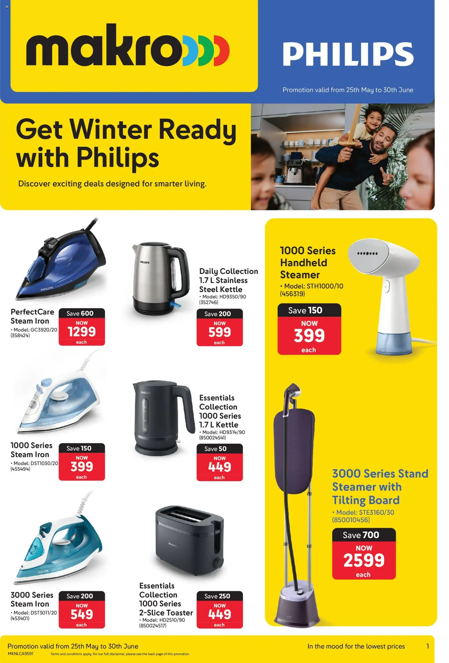 New Makro catalogue – valid from 25.05.2026 | Page: 1 | Products: Kettle, Iron, Toaster