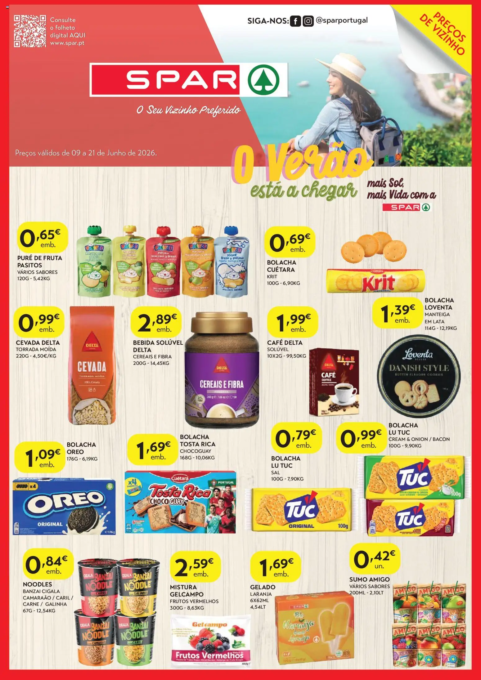 Spar folheto │ válido de 09.06.2026 | Página: 1 | Produtos: Gelado, Manteiga, Cereais, Bebida