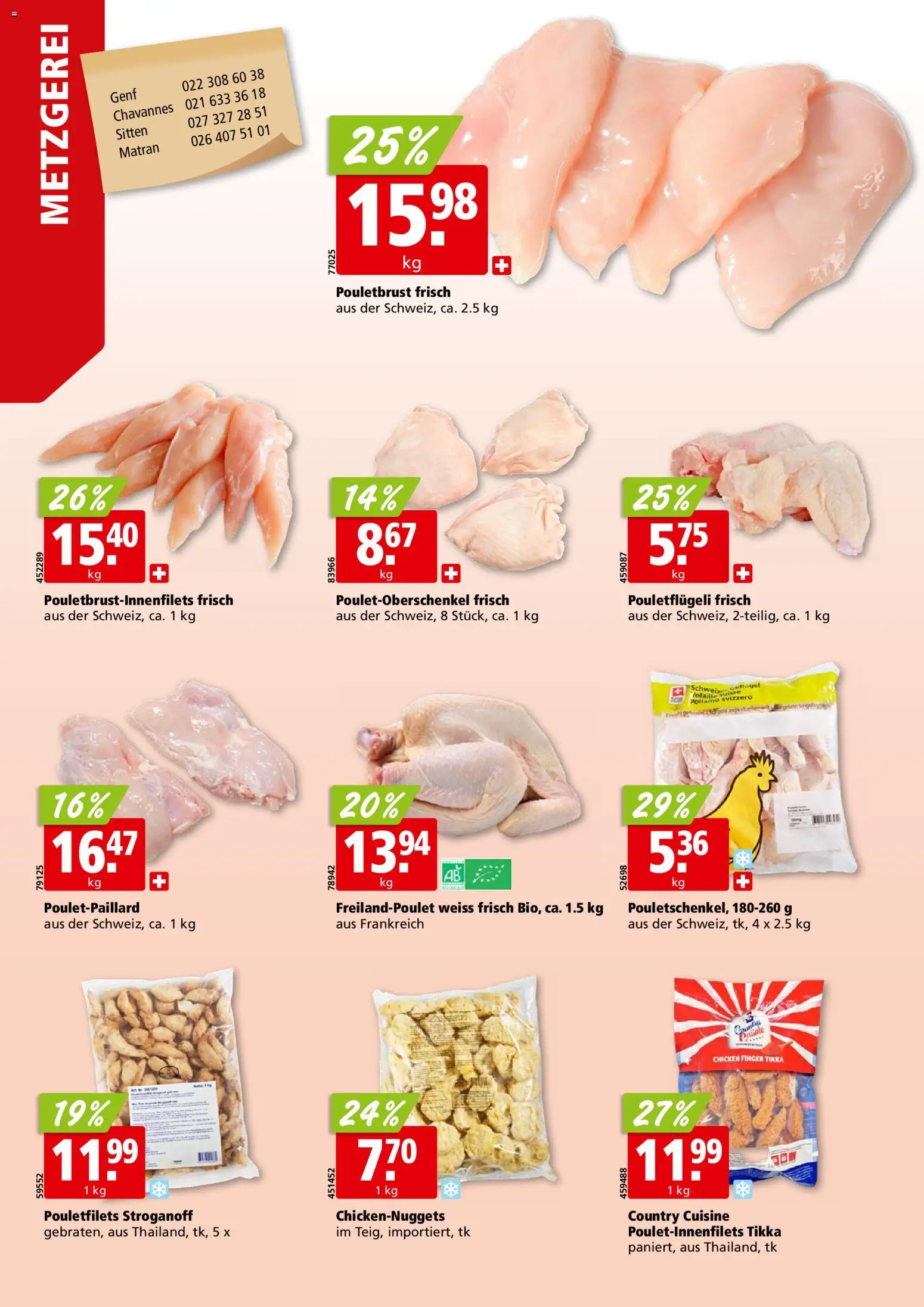Aligro aktionen Chavannes, Matran, Genf, Sitten – gültig ab 26.10.2026 | Seite: 6 | Produkte: Pouletbrust