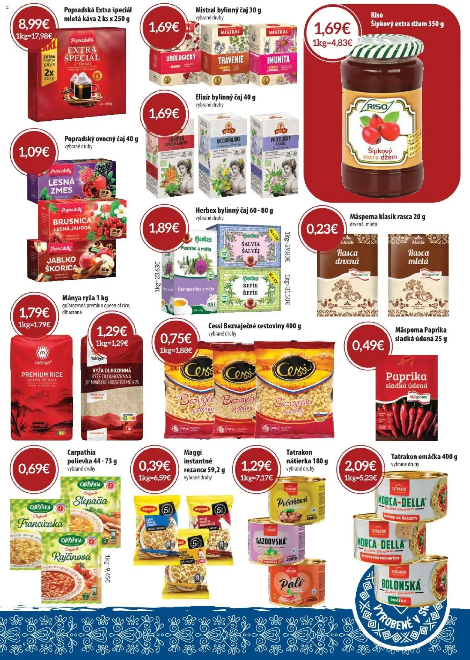 Nové Sintra akcie – leták je platný od 01.10.2026 | Strana: 9 | Produkty: Paprika, Káva, Ryža, Rezance