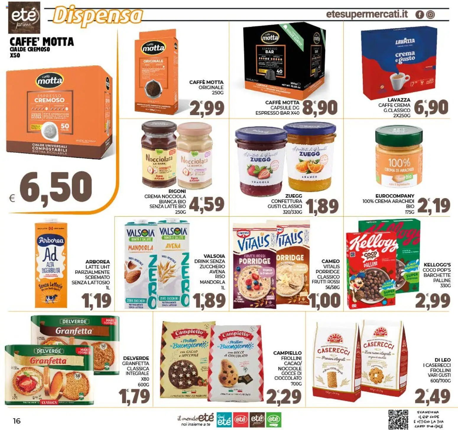Volantino Eté del 19/08/2026 | Pagina: 16 | Prodotti: Crema, Caffè, Zucchero, Porridge