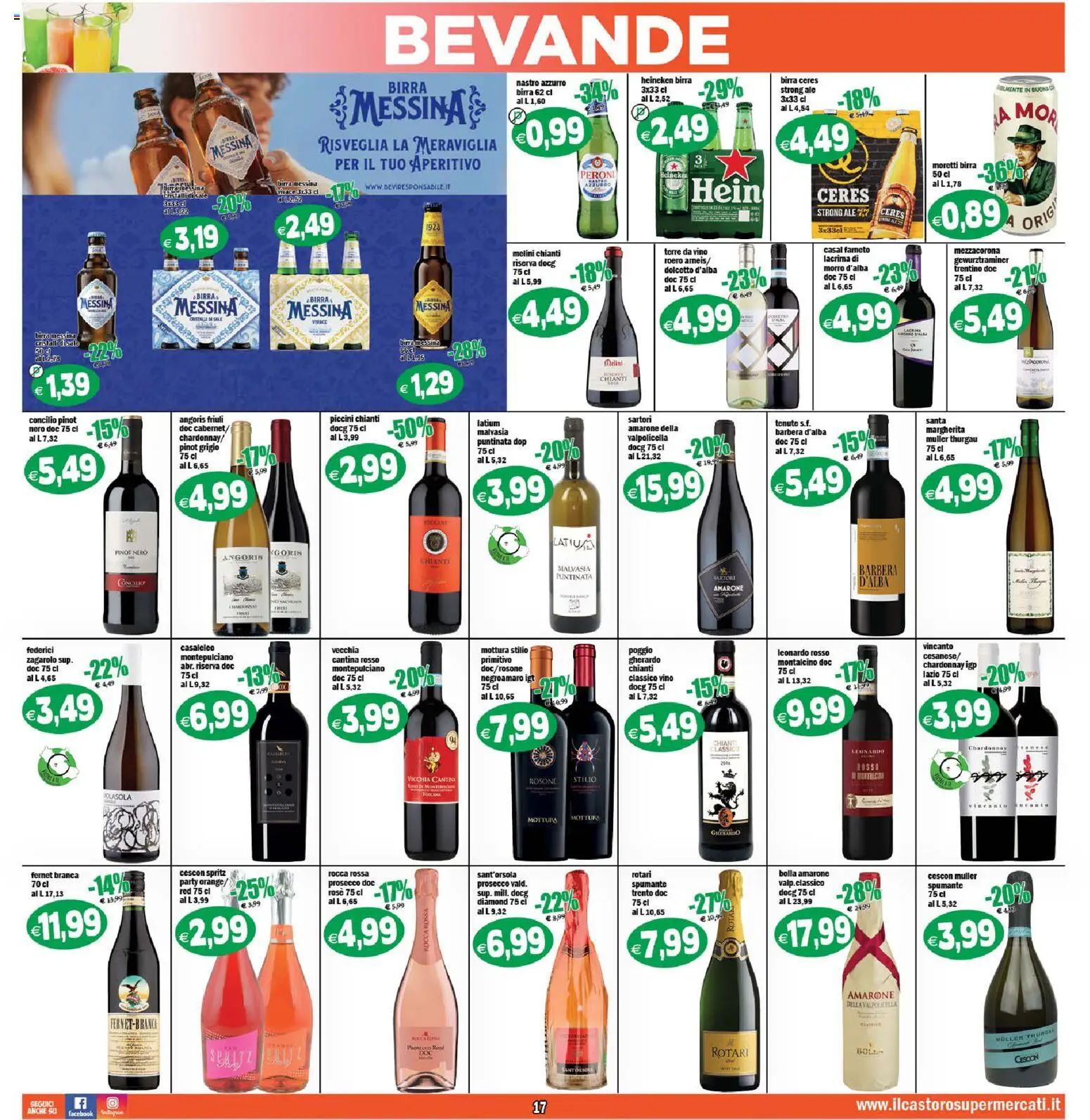 Volantino Il Castoro del 02/10/2026 | Pagina: 17 | Prodotti: Bevande, Sale, Ceres, Heineken