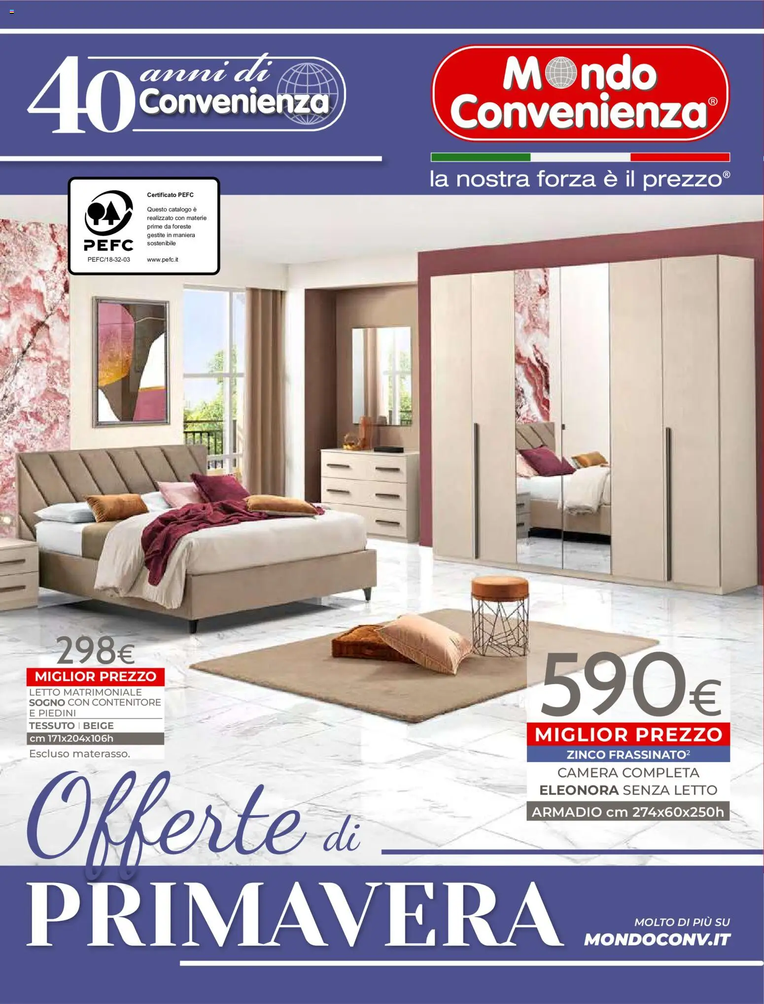 Volantino Mondo Convenienza del 01.04.2026 | Pagina: 100 | Prodotti: Letto matrimoniale, Contenitore, Letto, Armadio