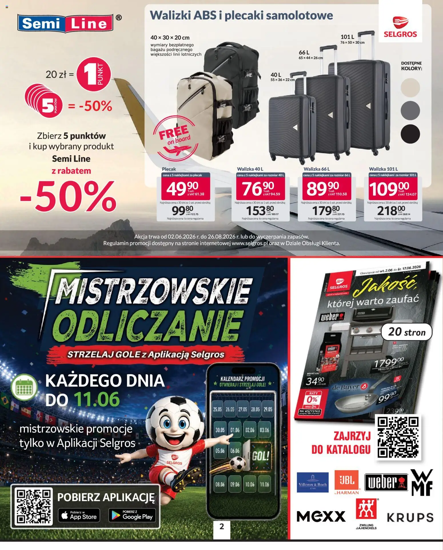 Selgros cash&carry gazetka - Oferta przemysłowa od 02.06.2026 | Strona: 2 | Produkty: Plecak, Walizka, Kalendarz, Walizki