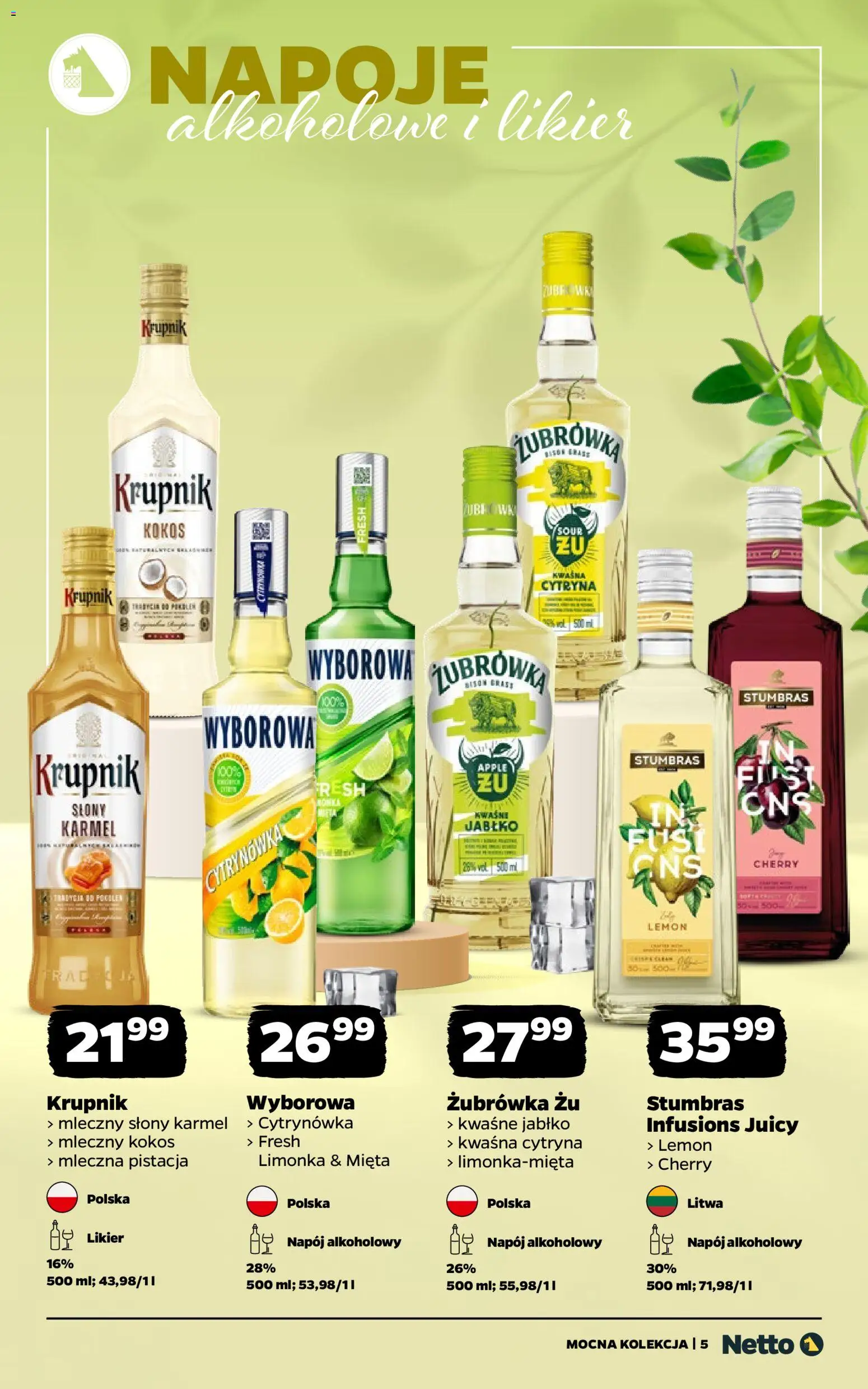 Netto gazetka - Alkohole mocne od 08.06.2026 | Strona: 5 | Produkty: Cytryna, Limonka, Napoje, Mięta