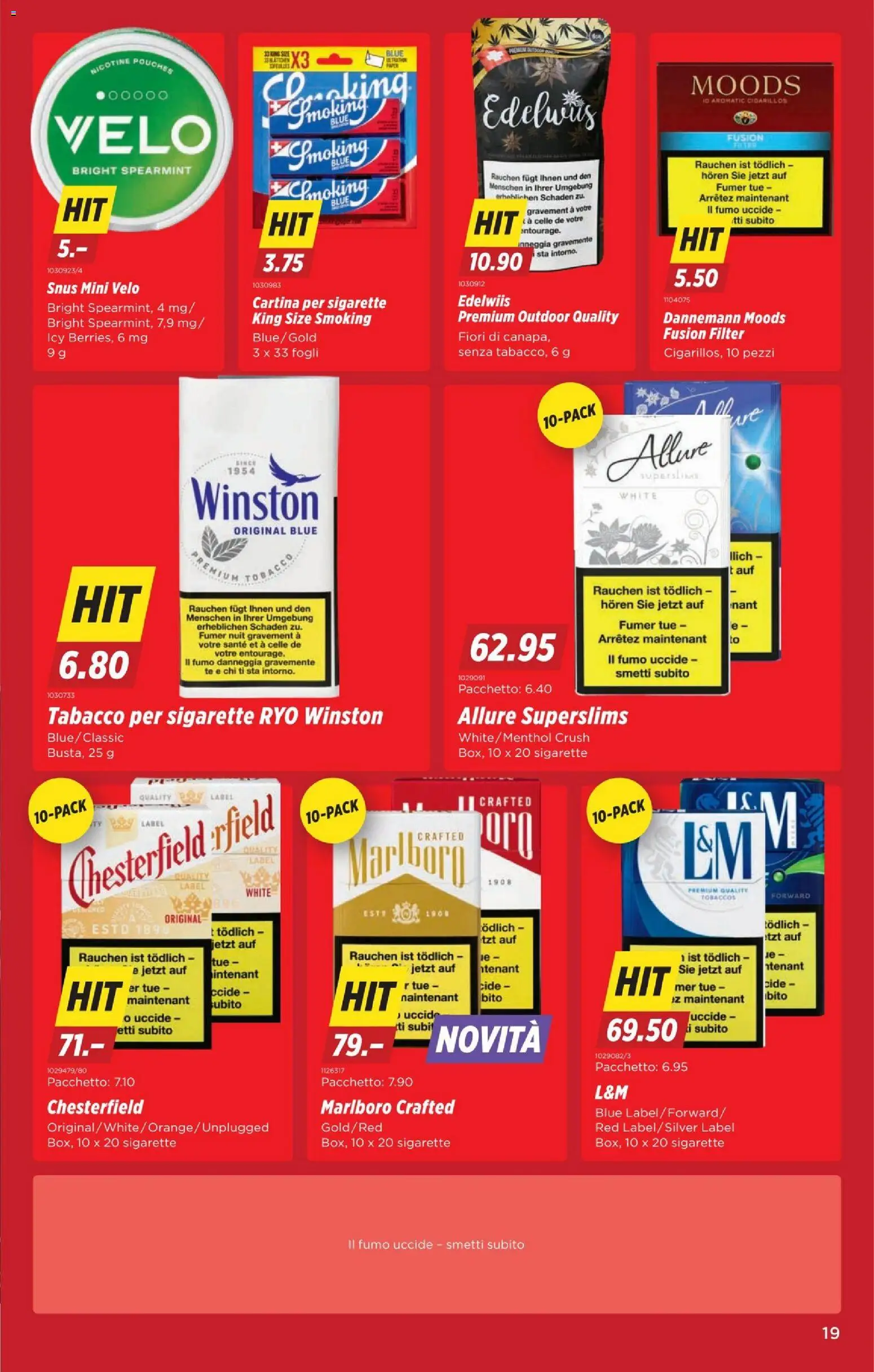 Denner aktionen IT – gültig ab 13.08.2026 | Seite: 19 | Produkte: Smoking