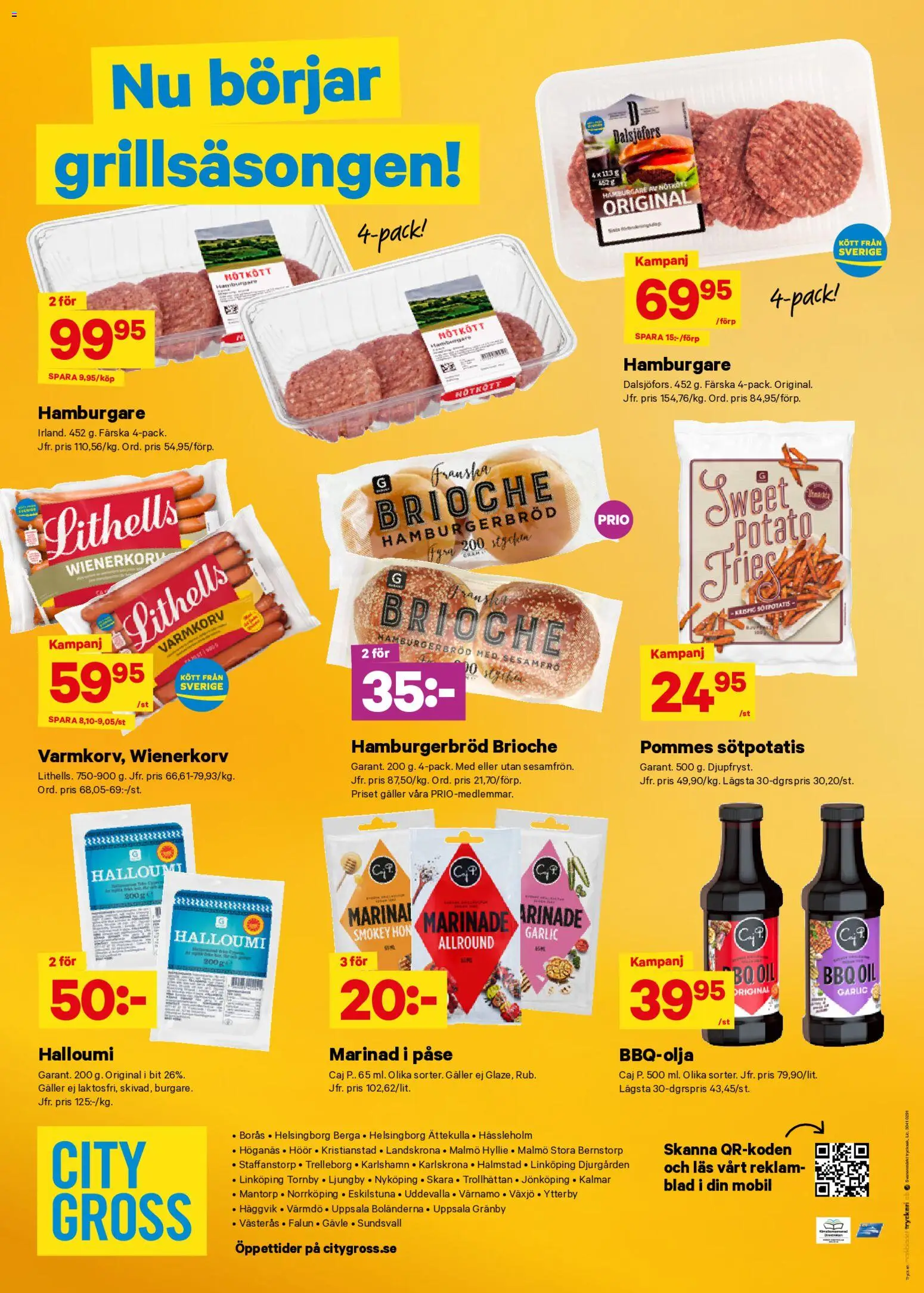 City Gross reklamblad aktuell från 11.05.2026 | Sida: 10 | Produkter: Hamburgare, Marinad, Halloumi, Wienerkorv