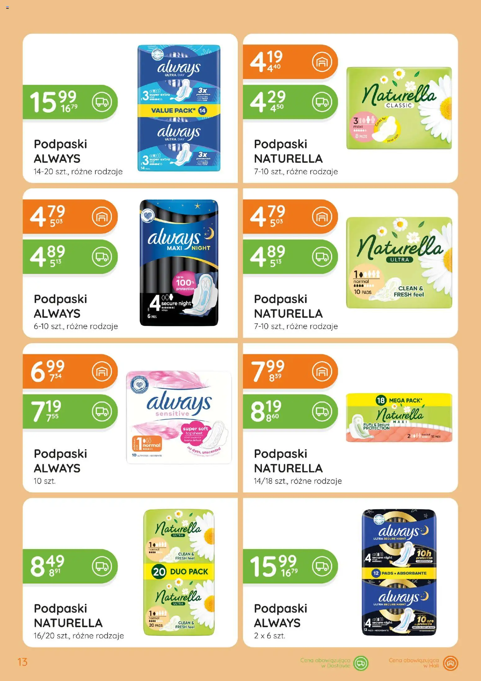 Eurocash gazetka - Katalog Chemiczny od 01.10.2026 | Strona: 13 | Produkty: Podpaski