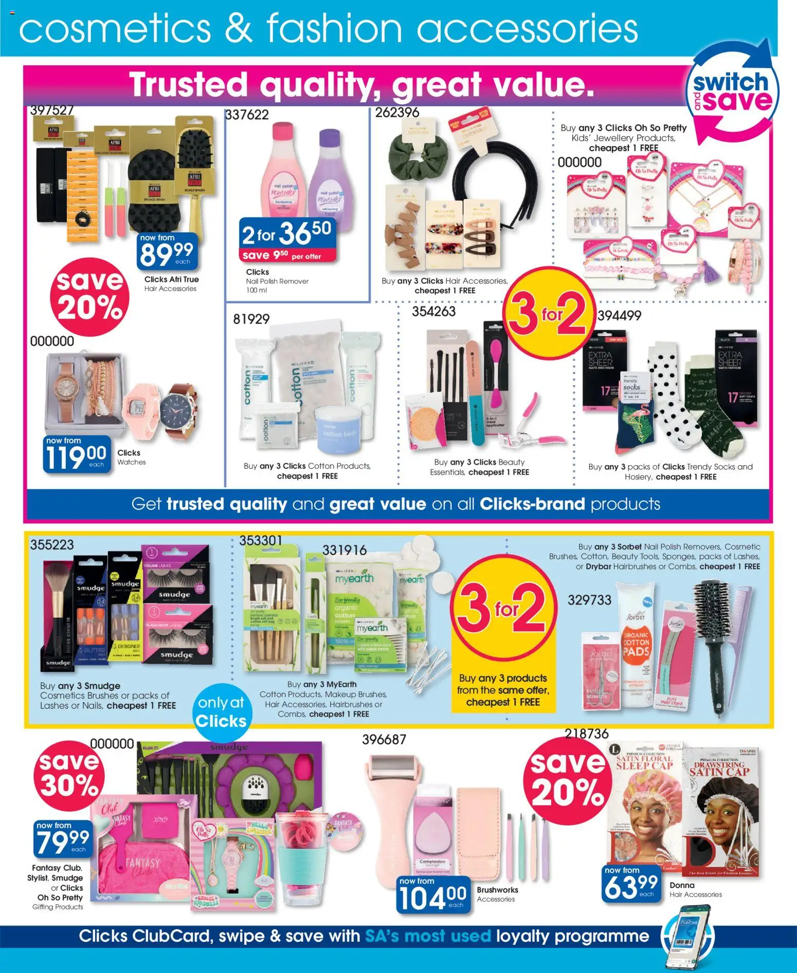 New Clicks catalogue – valid from 11.03.2026 | Page: 16 | Products: Socks, Switch, Brush, Nail polish