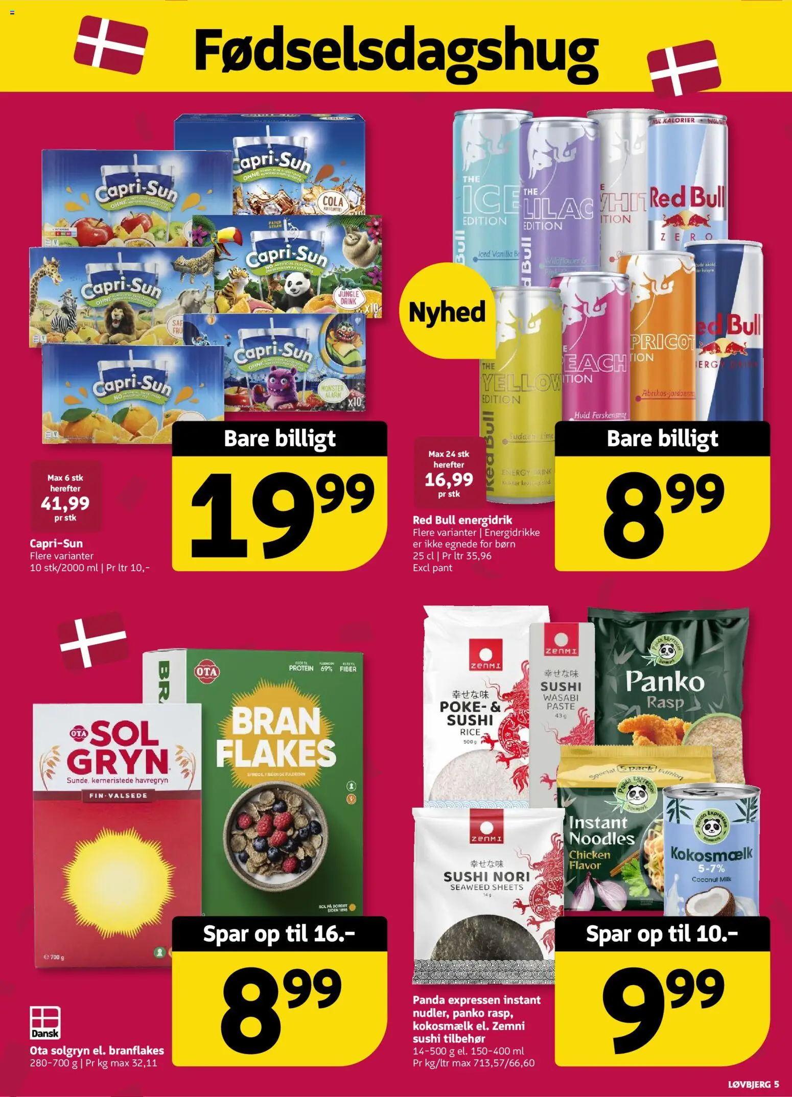 Løvbjerg tilbudsavis – gyldig fra 04/09/2026 | Side: 5 | Produkter: Lime, Havregryn, Energidrikke, Sushi