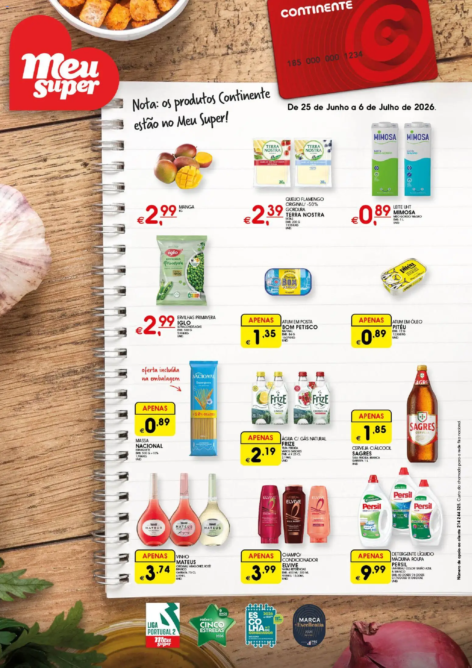 Meu Super folheto │ válido de 25/06/2026 | Página: 1 | Produtos: Agua, Queijo, Cerveja, Persil