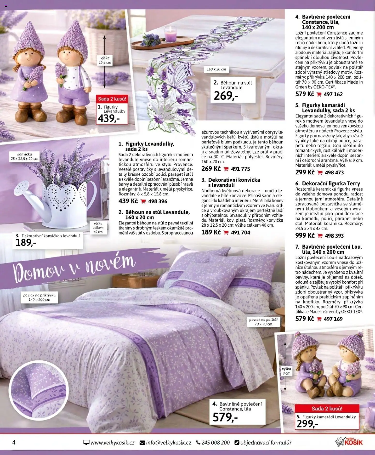 Velký Košík katalog červen 2026 od 01.06.2026 | Strana: 4 | Produkty: Povlečení, Polštář, Běhoun na stůl, Barvy
