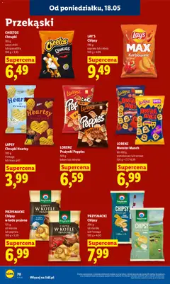 Pogląd oferty "Lidl gazetka" - ważna od 18.05.2026 | Strona: 74 | Produkty: Chipsy, Chrupki, Bekon, Sól