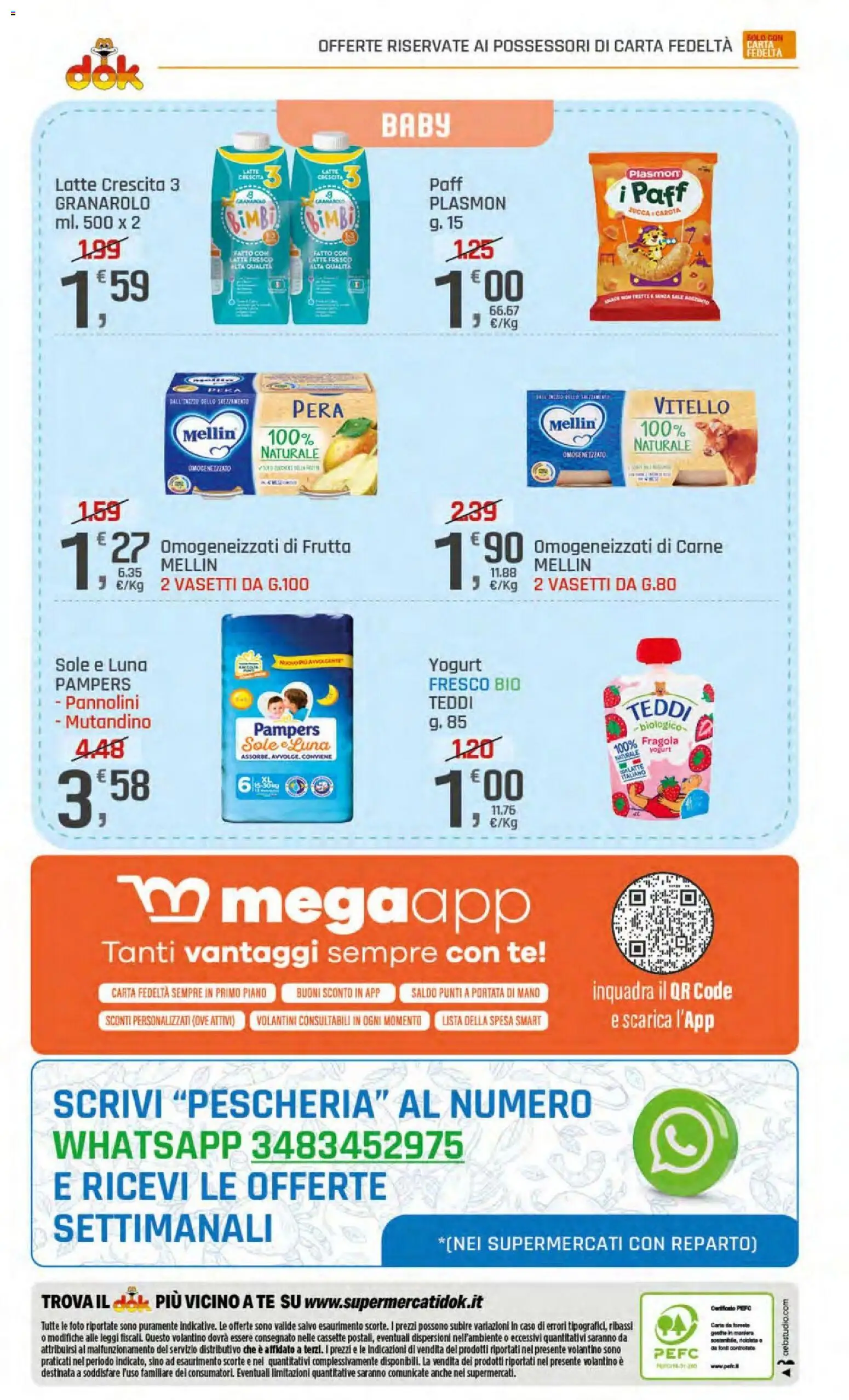 Volantino DOK del 23/07/2026 | Pagina: 24 | Prodotti: Carota, Zucca, Pera, Pampers