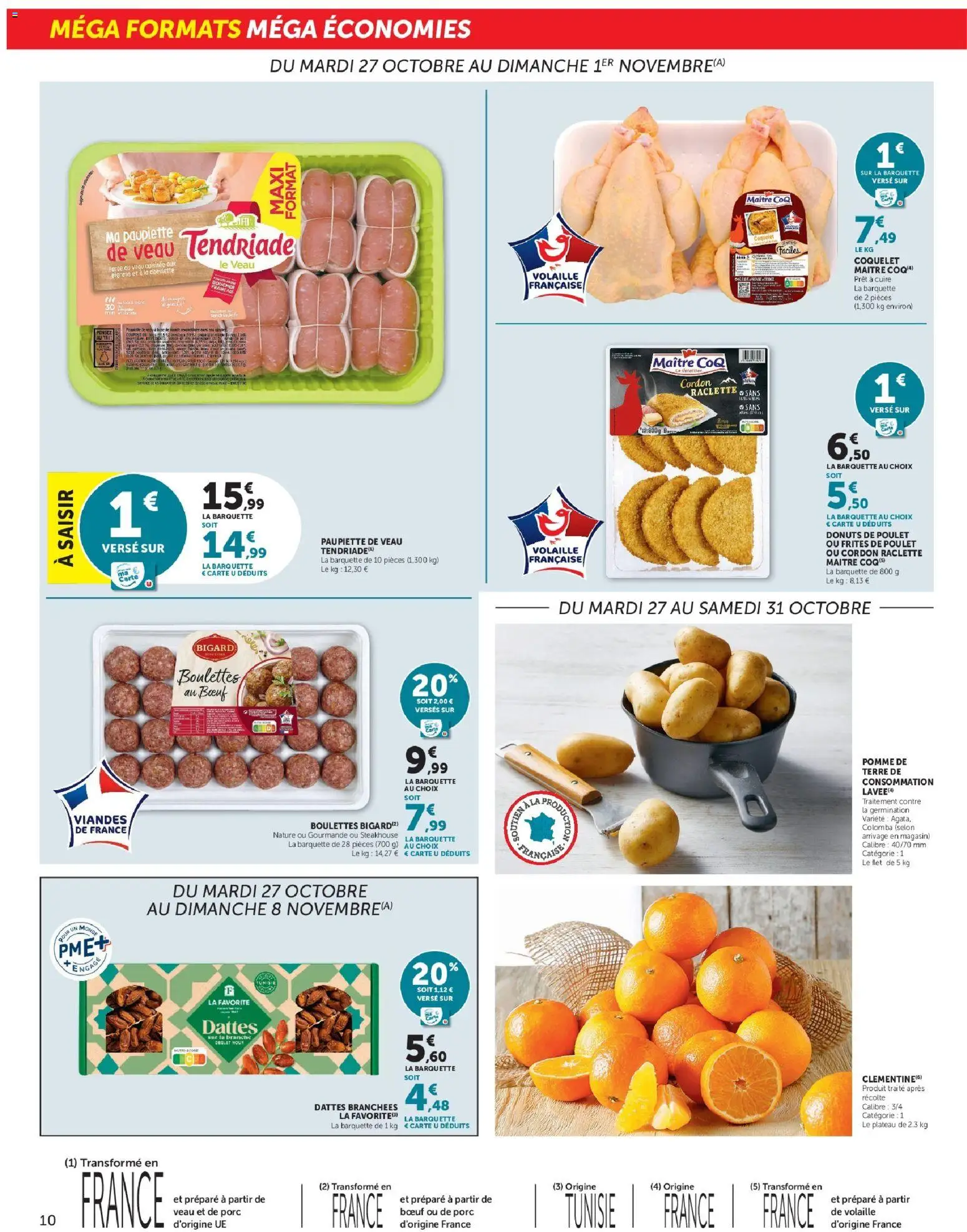 {H1} | Page: 10 | Produits: Pomme, Frites, Volaille, Poulet