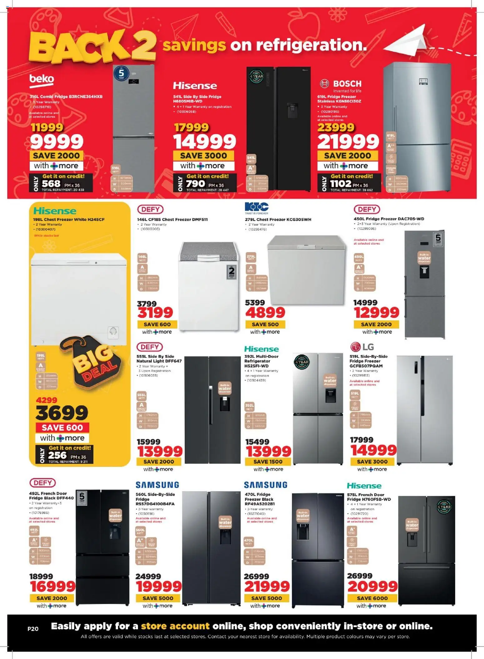 New HiFi Corp catalogue – valid from 04/02/2026 | Page: 20 | Products: Refrigerator, Fridge, Chest freezer, Water