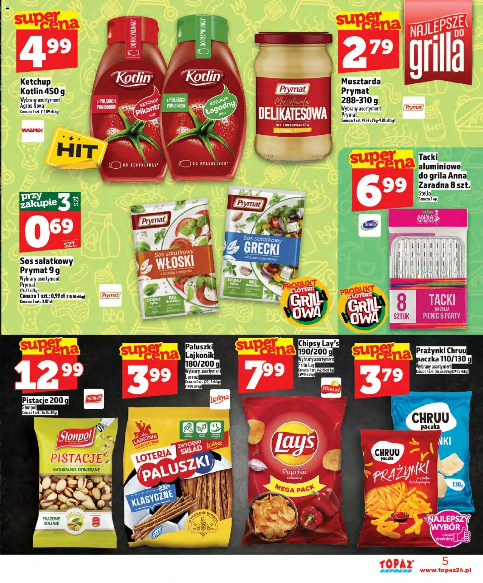 Topaz gazetka - Express od 21.05.2026 | Strona: 5 | Produkty: Chipsy, Ketchup, Bazylia, Sos
